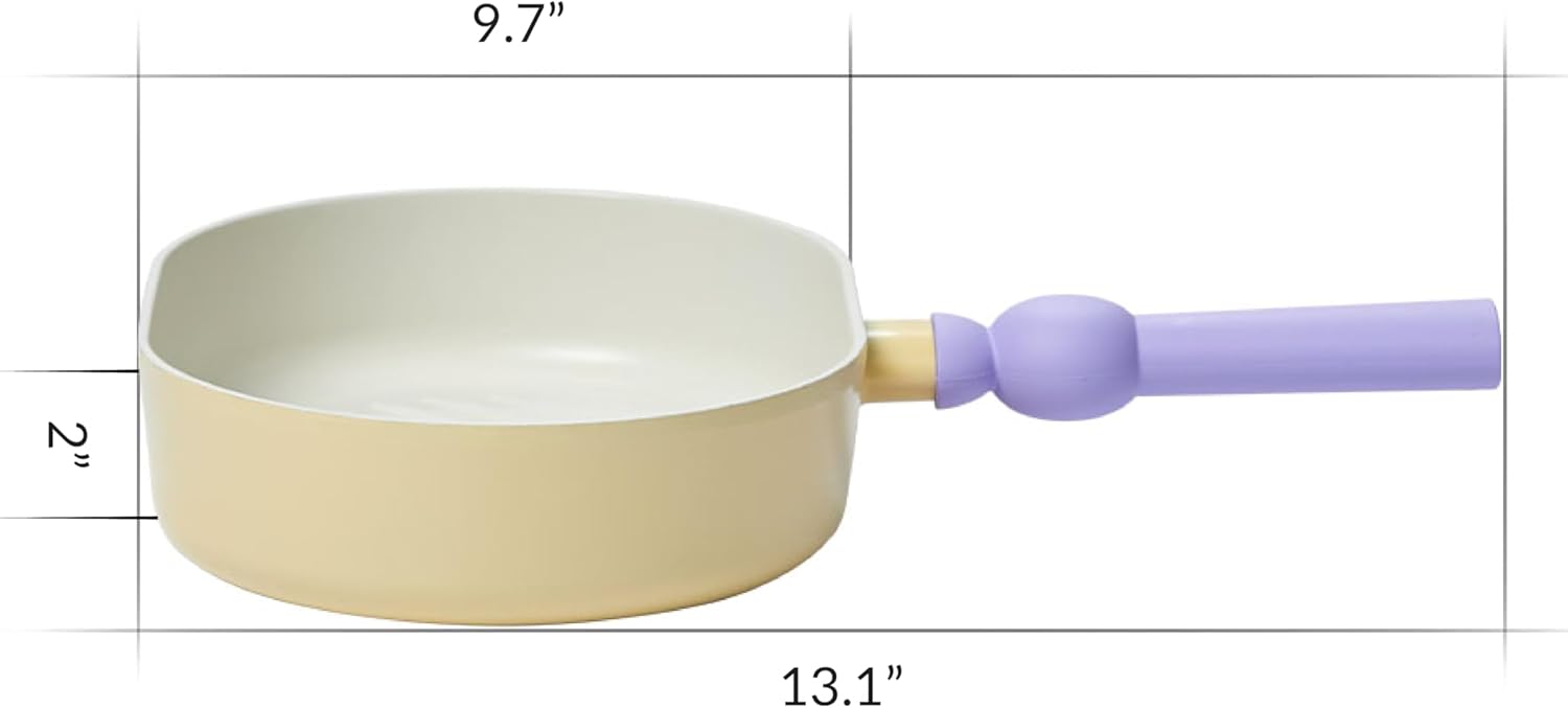 4-Piece Neoflam Better Finger Cookware Set in Mint and Yellow with Ceramic Coating for Kitchen