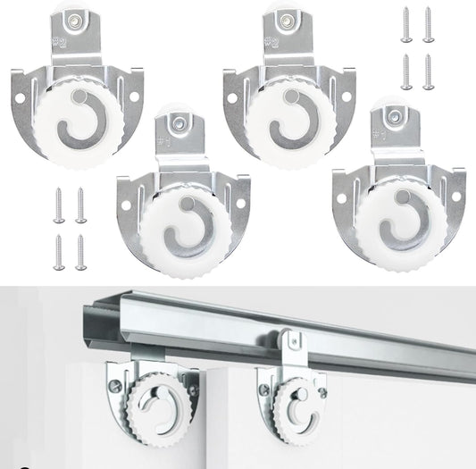 4-Piece Sliding Closet Door Rollers Replacement Kit for Smooth & Quiet Wardrobe Cabinet Sliding - Includes Screws (Set of 2) - WildKart