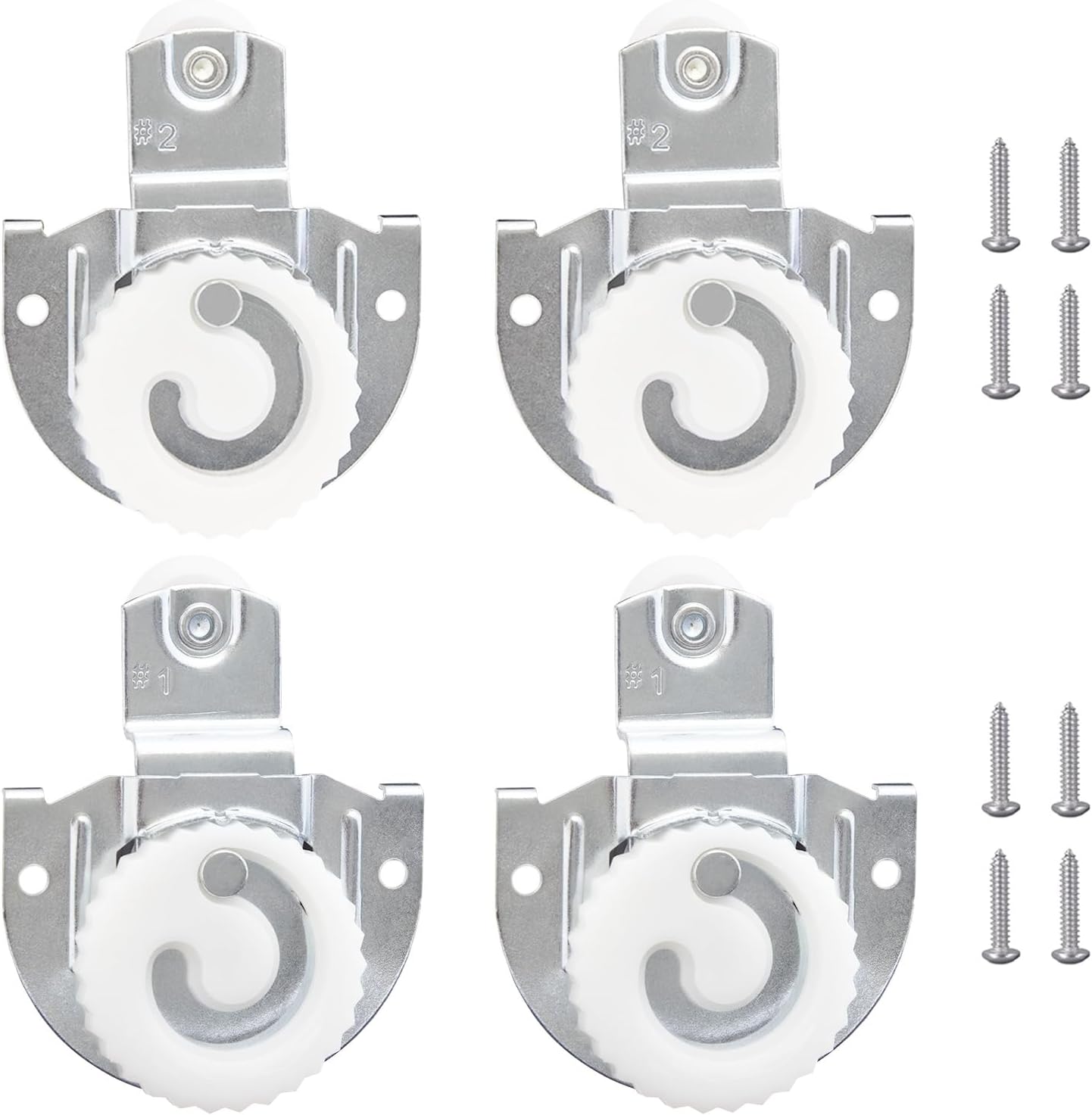 4-Piece Sliding Closet Door Rollers Replacement Kit for Smooth & Quiet Wardrobe Cabinet Sliding - Includes Screws (Set of 2) - WildKart