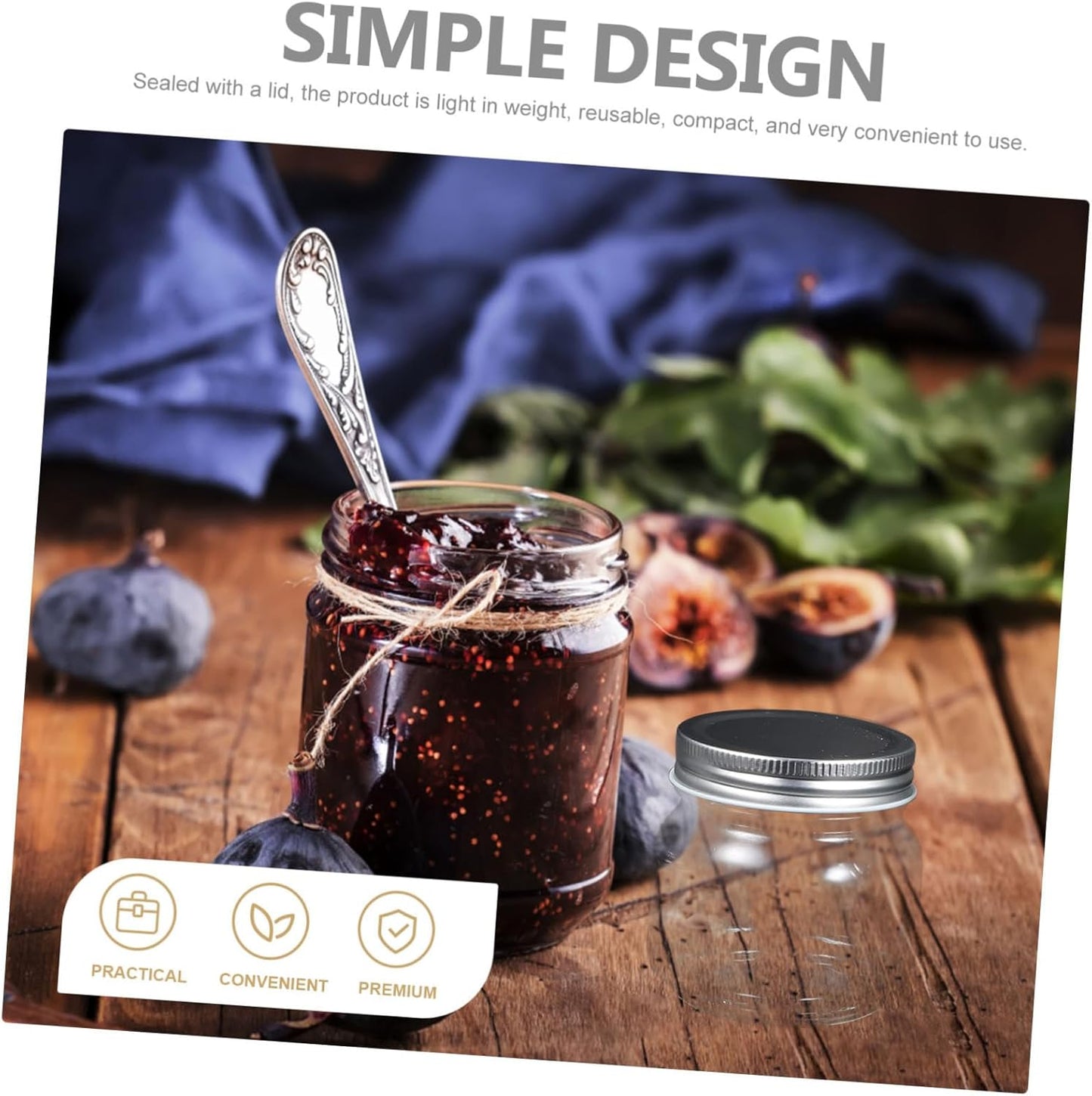 4-Piece Wide Mouth Glass Mason Jars Set for Easter Home Decor - Ideal for Marmalade, Honey, and Sealing