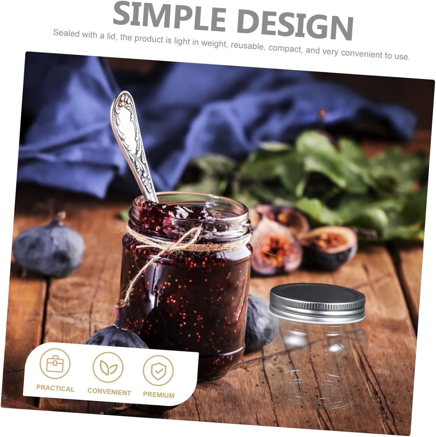 4-Piece Wide Mouth Glass Mason Jars Set for Easter Home Decor - Ideal for Marmalade, Honey, and Sealing