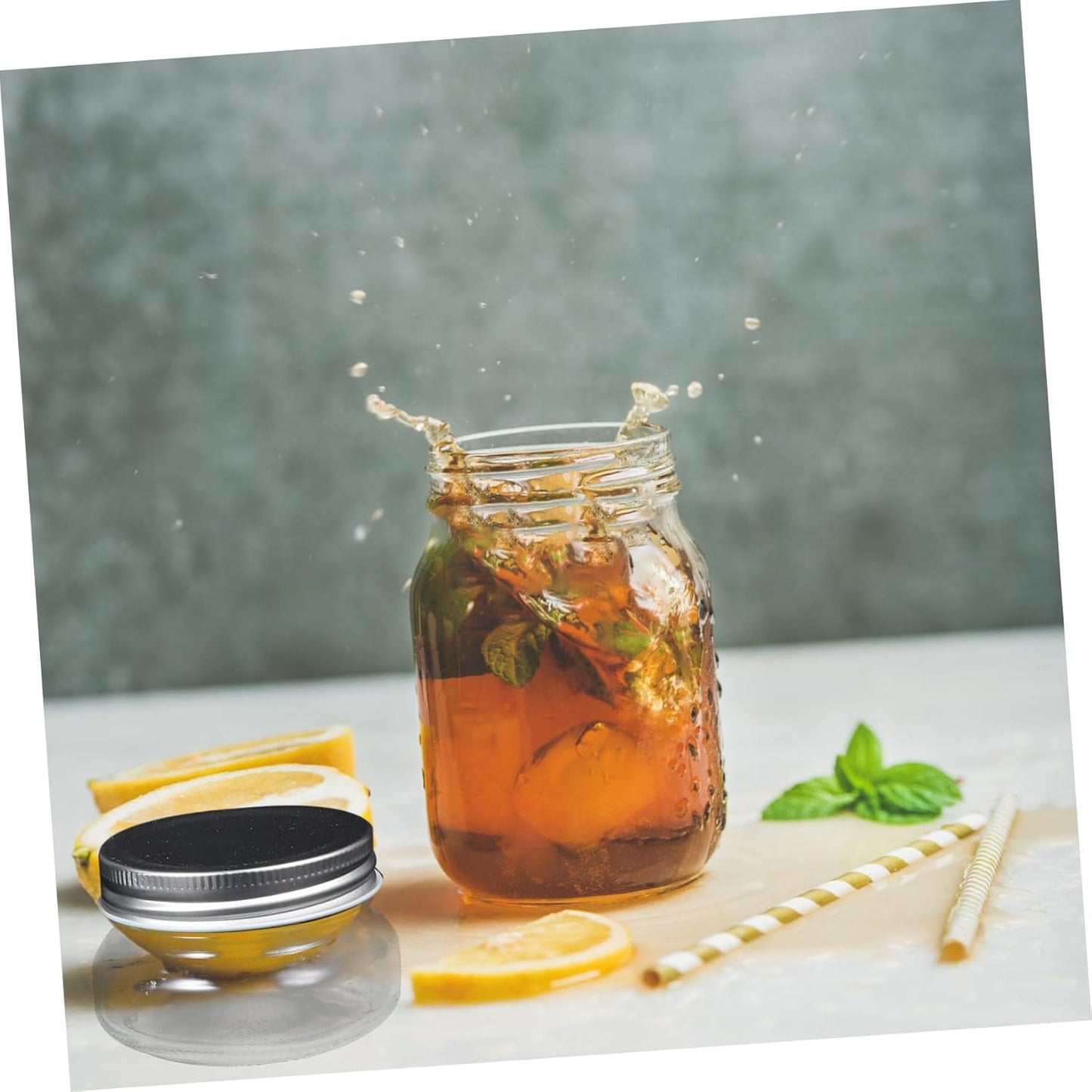 4-Piece Wide Mouth Glass Mason Jars Set for Easter Home Decor - Ideal for Marmalade, Honey, and Sealing