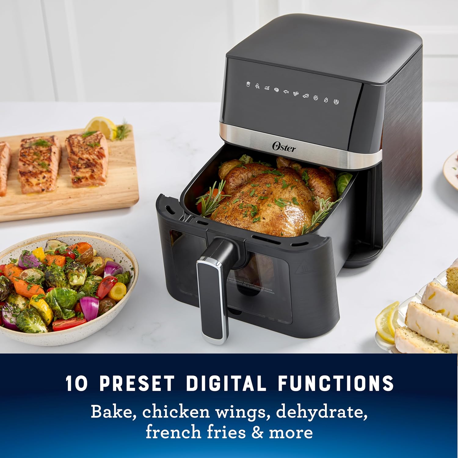 4 Quart Oster Digital Air Fryer with Window - Medium-Sized Air Fryer