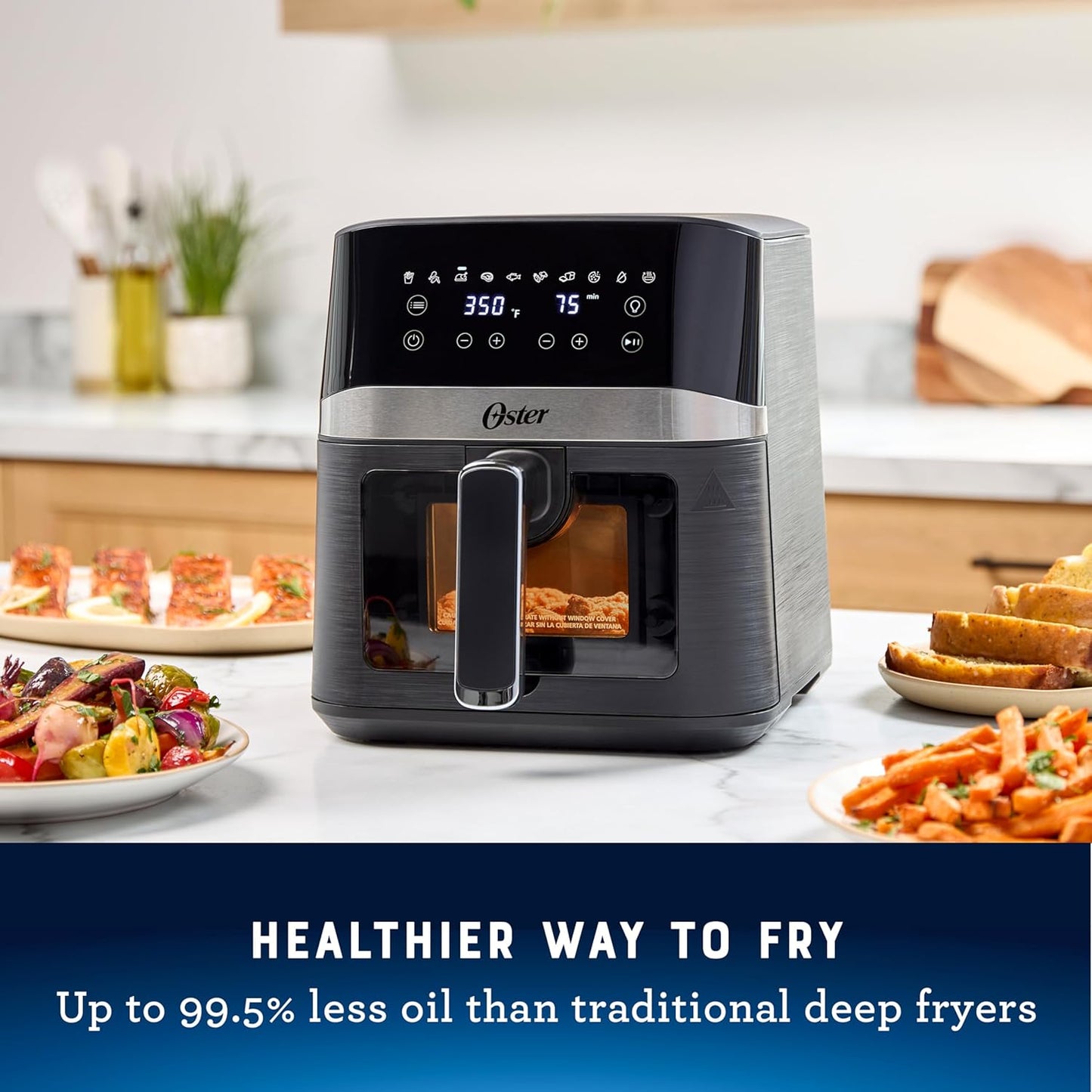 4 Quart Oster Digital Air Fryer with Window - Medium-Sized Air Fryer