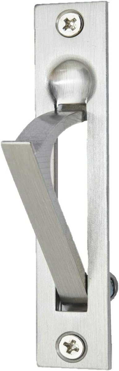 4" Satin Nickel Solid Brass Edge Pull by QCAA - 1 Pack, Taiwan-Made