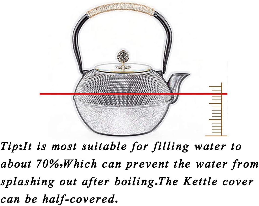 40 oz Cast Iron Tetsubin Tea Kettle with Stainless Steel Infuser - Healthy Japanese Tea Pot Workshop