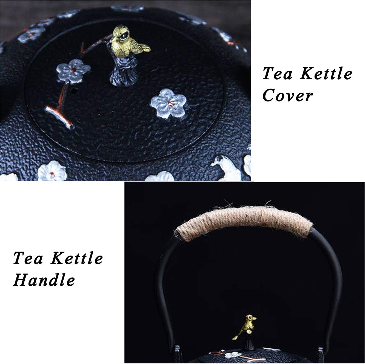 40 oz Cast Iron Tetsubin Tea Kettle with Stainless Steel Infuser - Healthy Japanese Tea Pot Workshop