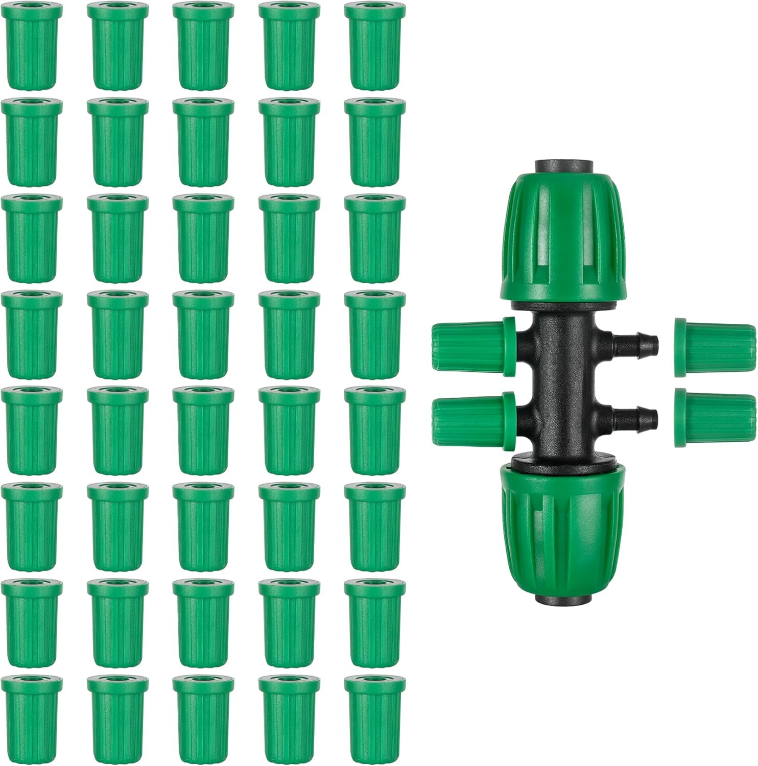 40 Pack 1/4 Barb Connector Plug Cap for Rubber Plug Fitting in Irrigation System Hose