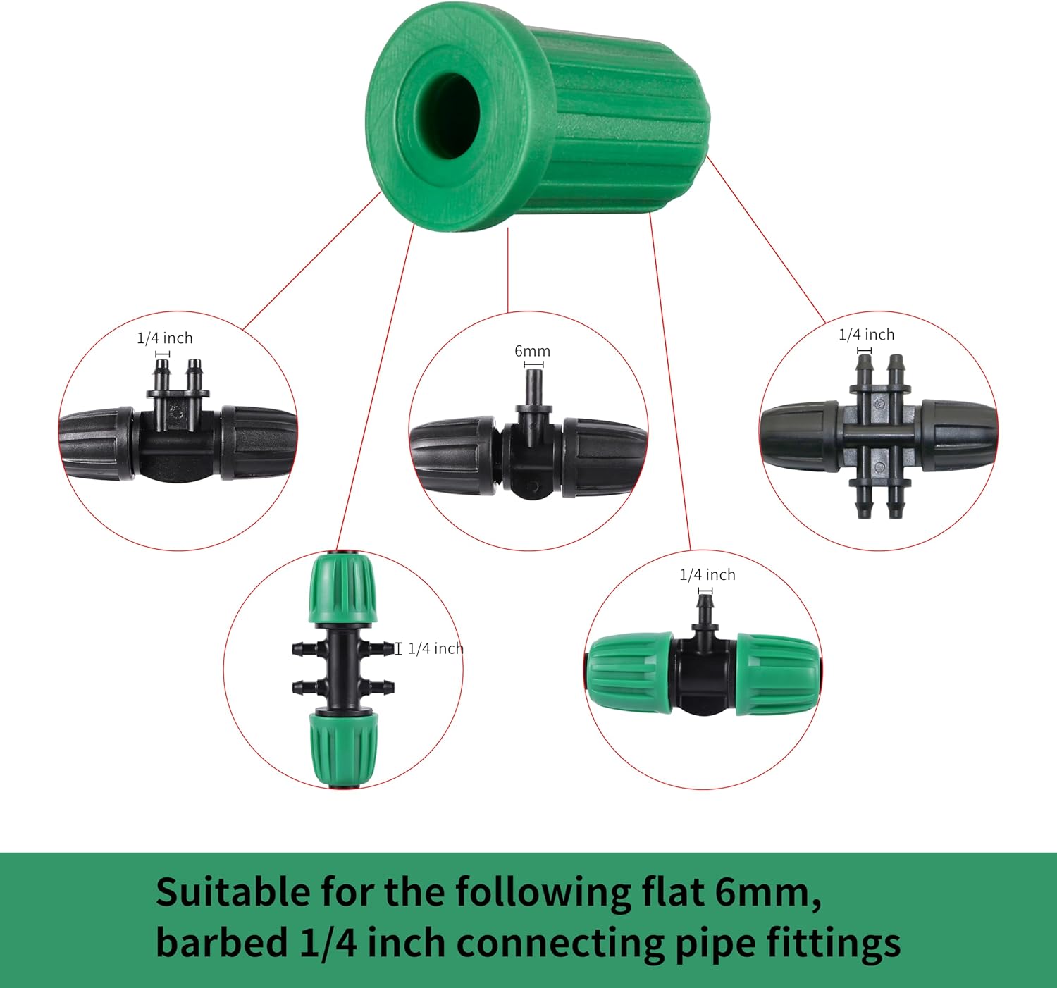 40 Pack 1/4 Barb Connector Plug Cap for Rubber Plug Fitting in Irrigation System Hose