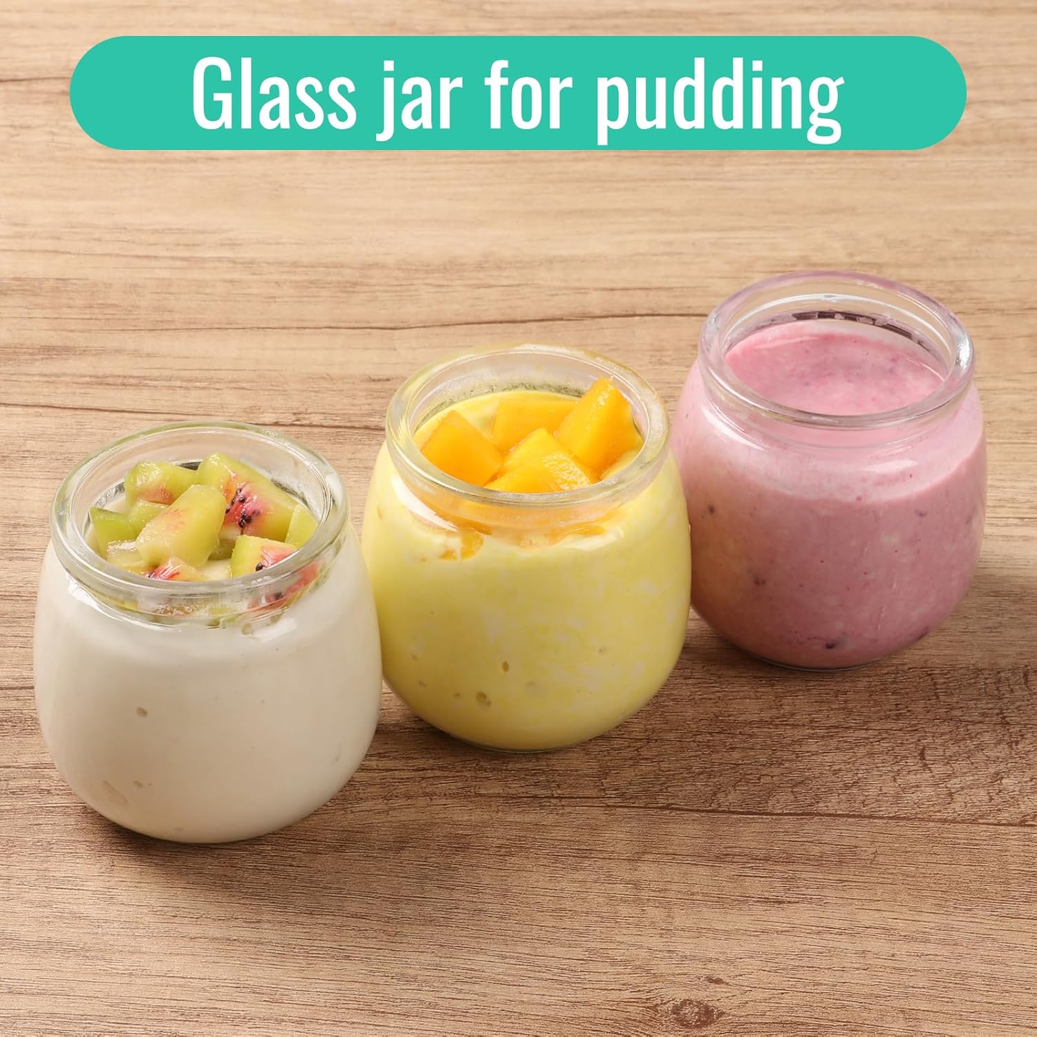 40-Pack 7 oz Glass Yogurt Jars with Cork and PE Lids for Wedding Favors & DIY Gifts