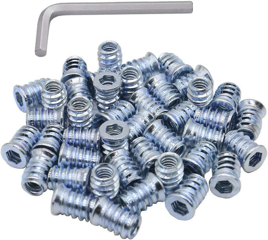 40-Pack of Sprite Science Hex Drive Threaded Inserts for Wood - 1/4-20 Size