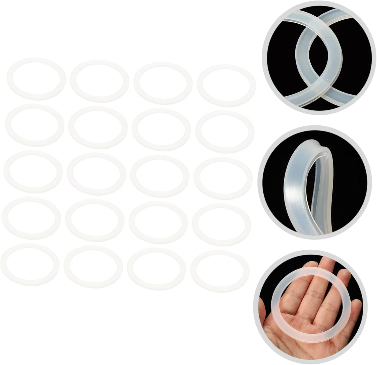 40-Pack Reusable Regular Mouth Mason Jar Seals with Macrame Cord - White Jar Gaskets for Canning Jar Lids