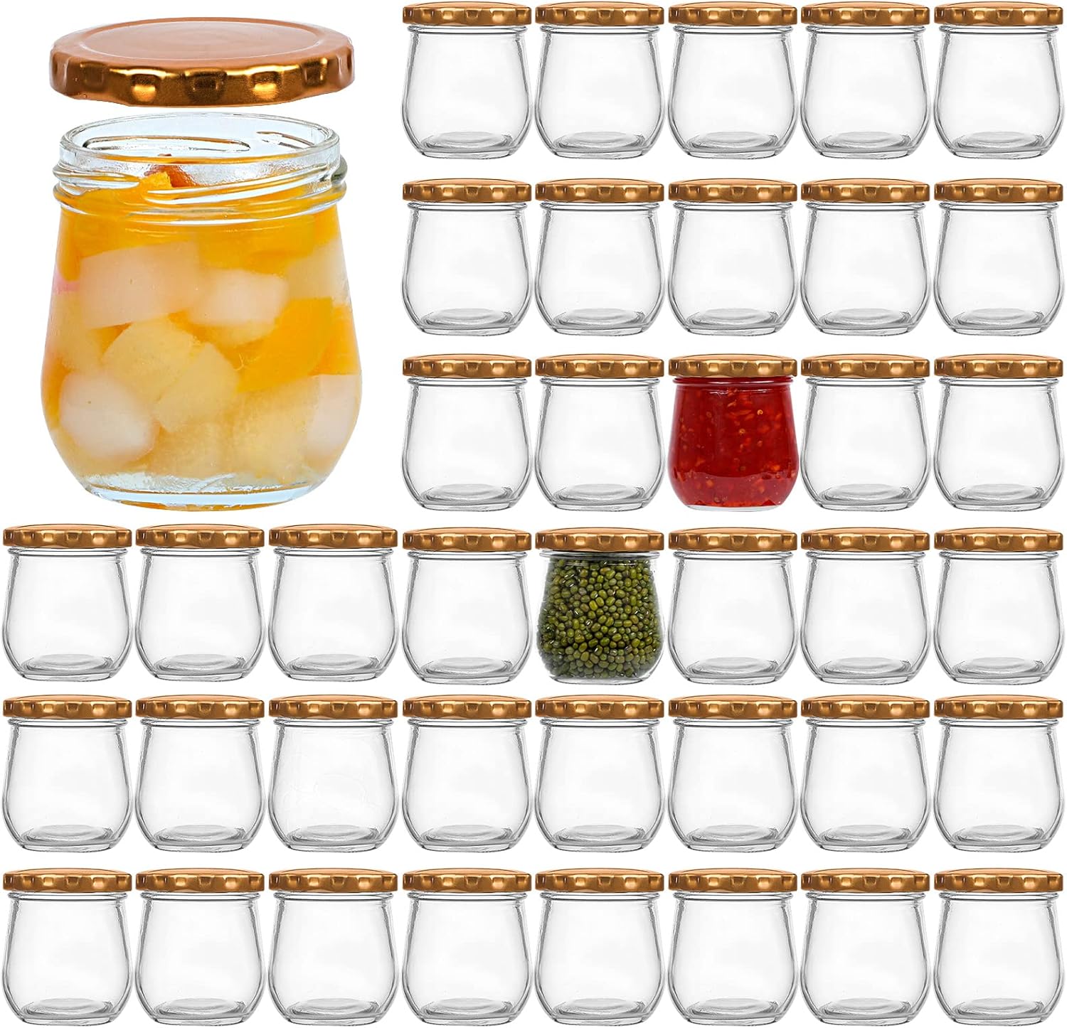 40 Pack VERONES 6oz Mason Jars with Lids - Perfect for Canning, Jam, Honey, Wedding Favors & DIY Spice Jars