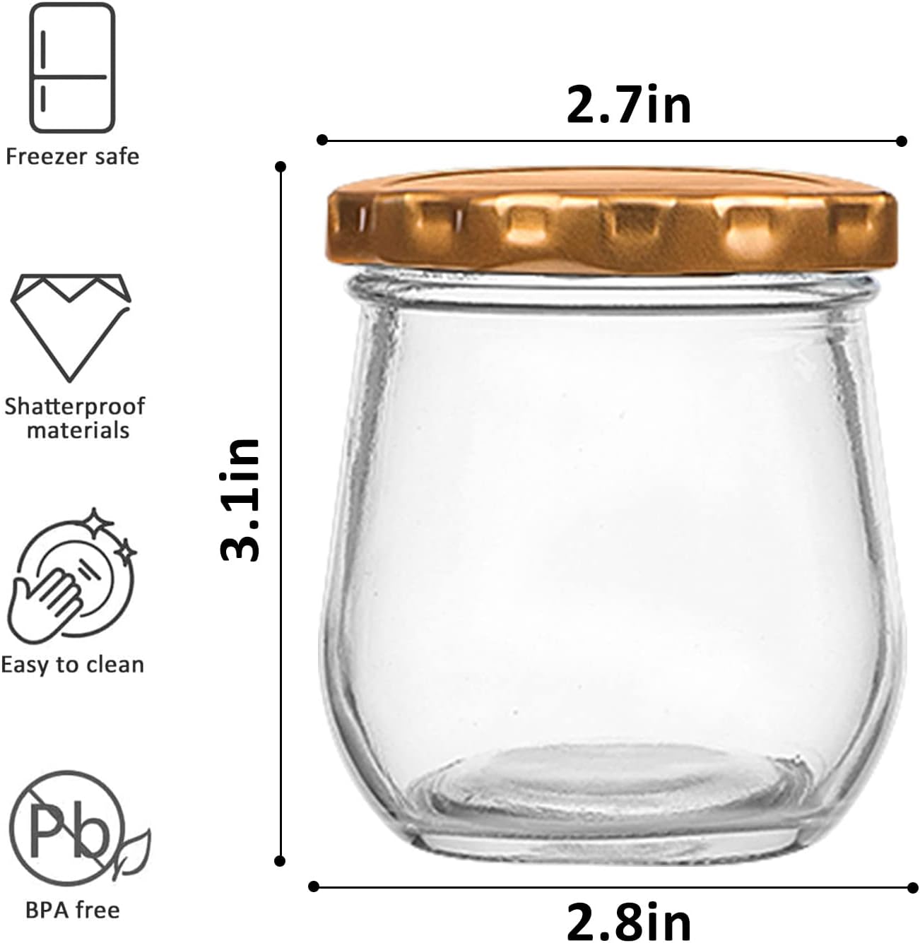 40 Pack VERONES 6oz Mason Jars with Lids - Perfect for Canning, Jam, Honey, Wedding Favors & DIY Spice Jars