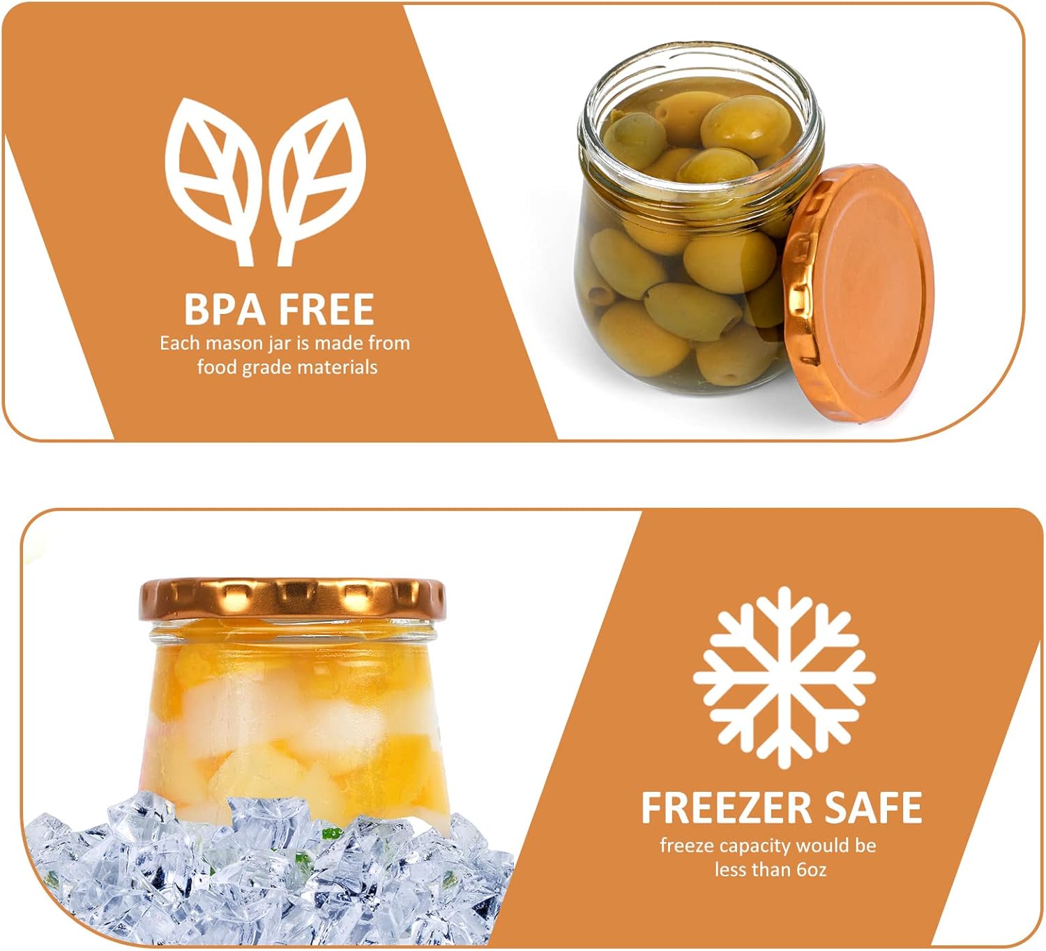 40 Pack VERONES 6oz Mason Jars with Lids - Perfect for Canning, Jam, Honey, Wedding Favors & DIY Spice Jars