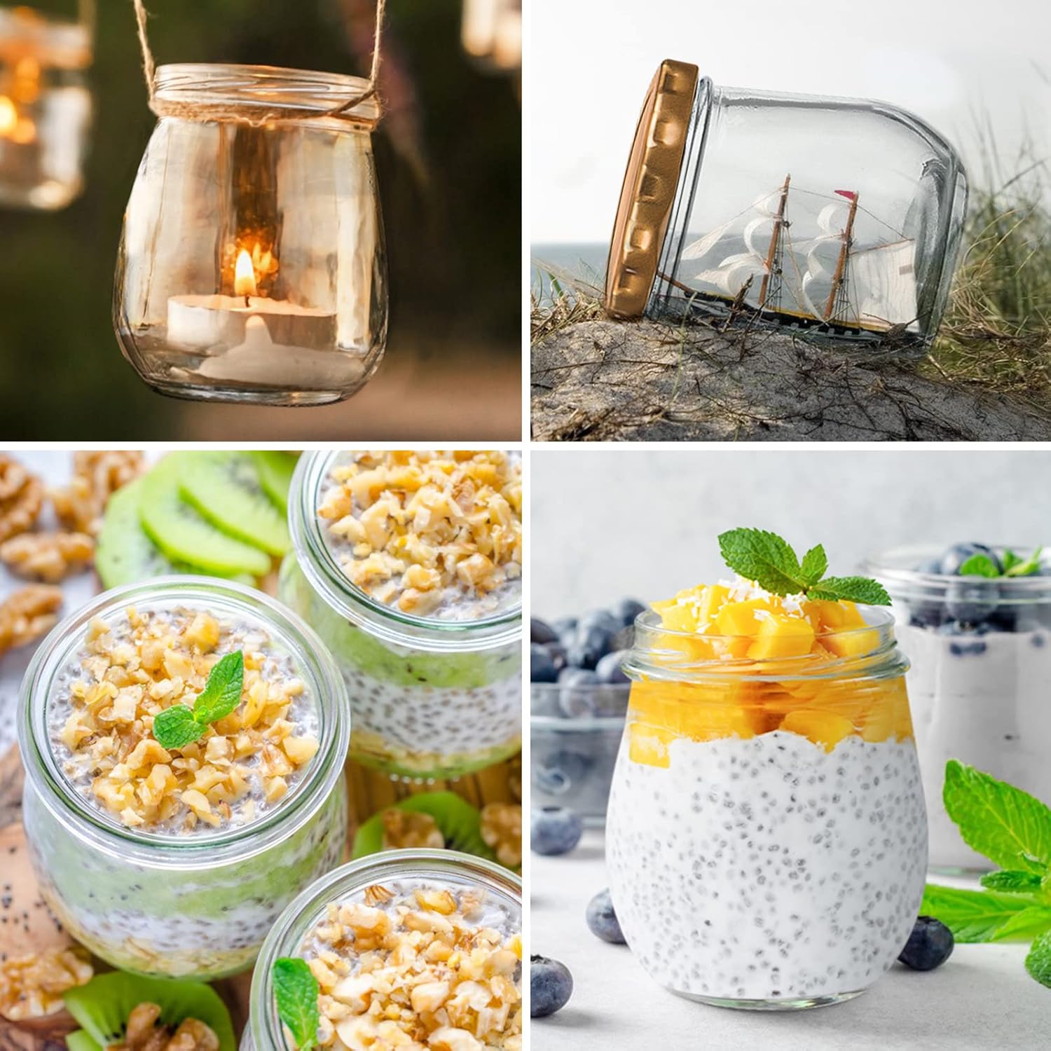 40 Pack VERONES 6oz Mason Jars with Lids - Perfect for Canning, Jam, Honey, Wedding Favors & DIY Spice Jars