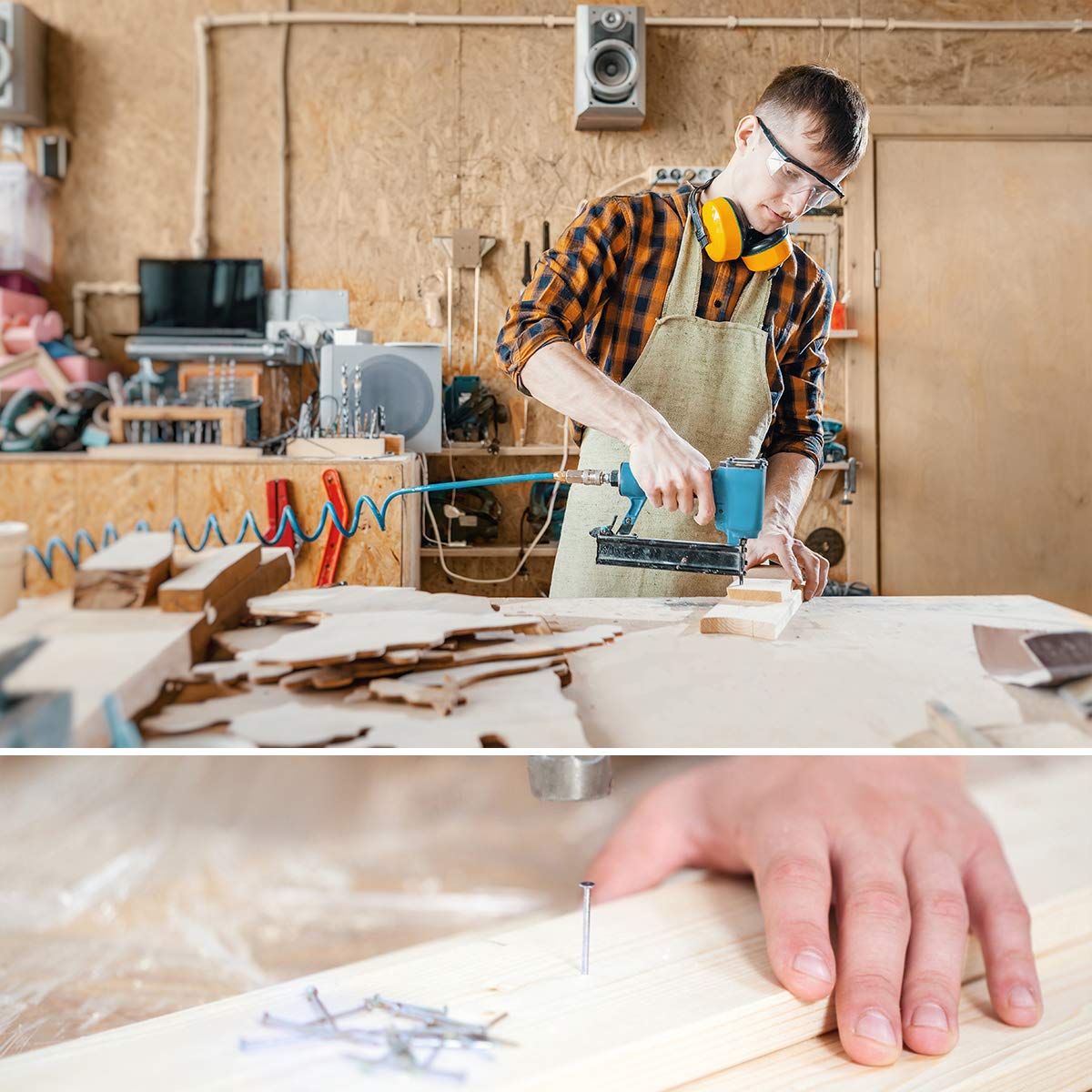 400pcs Picture Hanging Galvanized Nails Assortment Kit - Small Finish Nails for Wood & Wall - 7 Size Variety Pack - WildKart