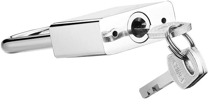 40mm x 84mm Long Shackle Helonge Padlock with Key for Home, Office, and Travel Security - WildKart