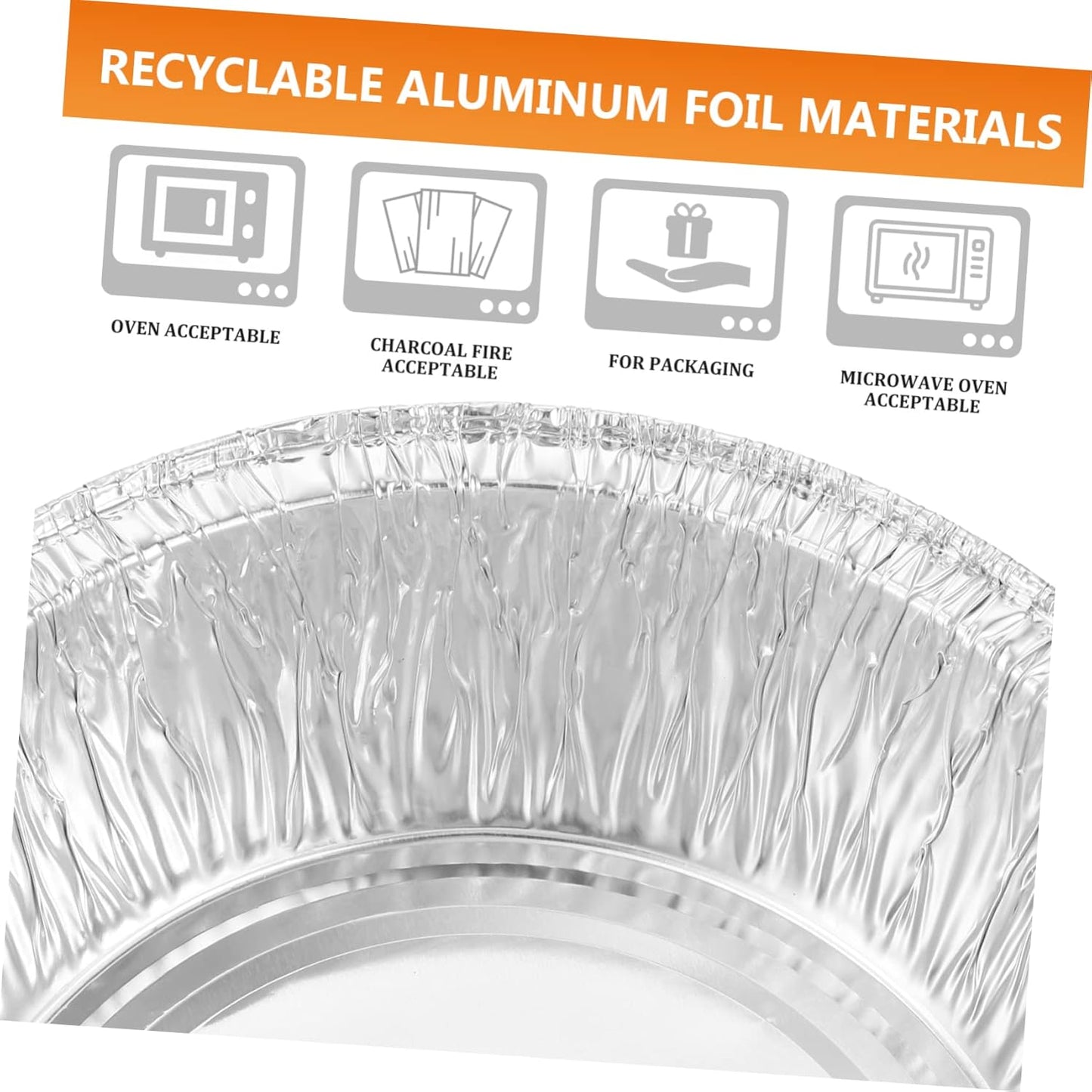 40pcs Round Aluminum Pans for Baking, Roasting, and Serving - Disposable Storage Trays for Cakes, Pies, and BBQ - Ideal for Home, Cafes, and Bakeries