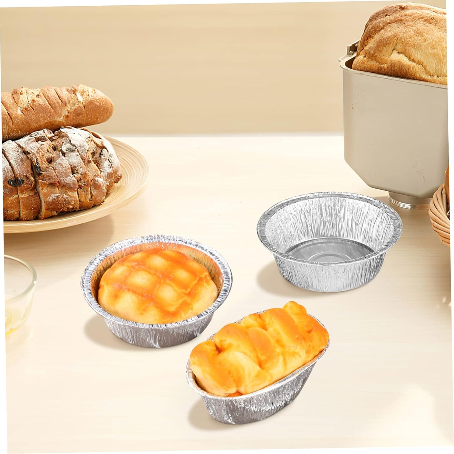40pcs Round Aluminum Pans for Baking, Roasting, and Serving - Disposable Storage Trays for Cakes, Pies, and BBQ - Ideal for Home, Cafes, and Bakeries