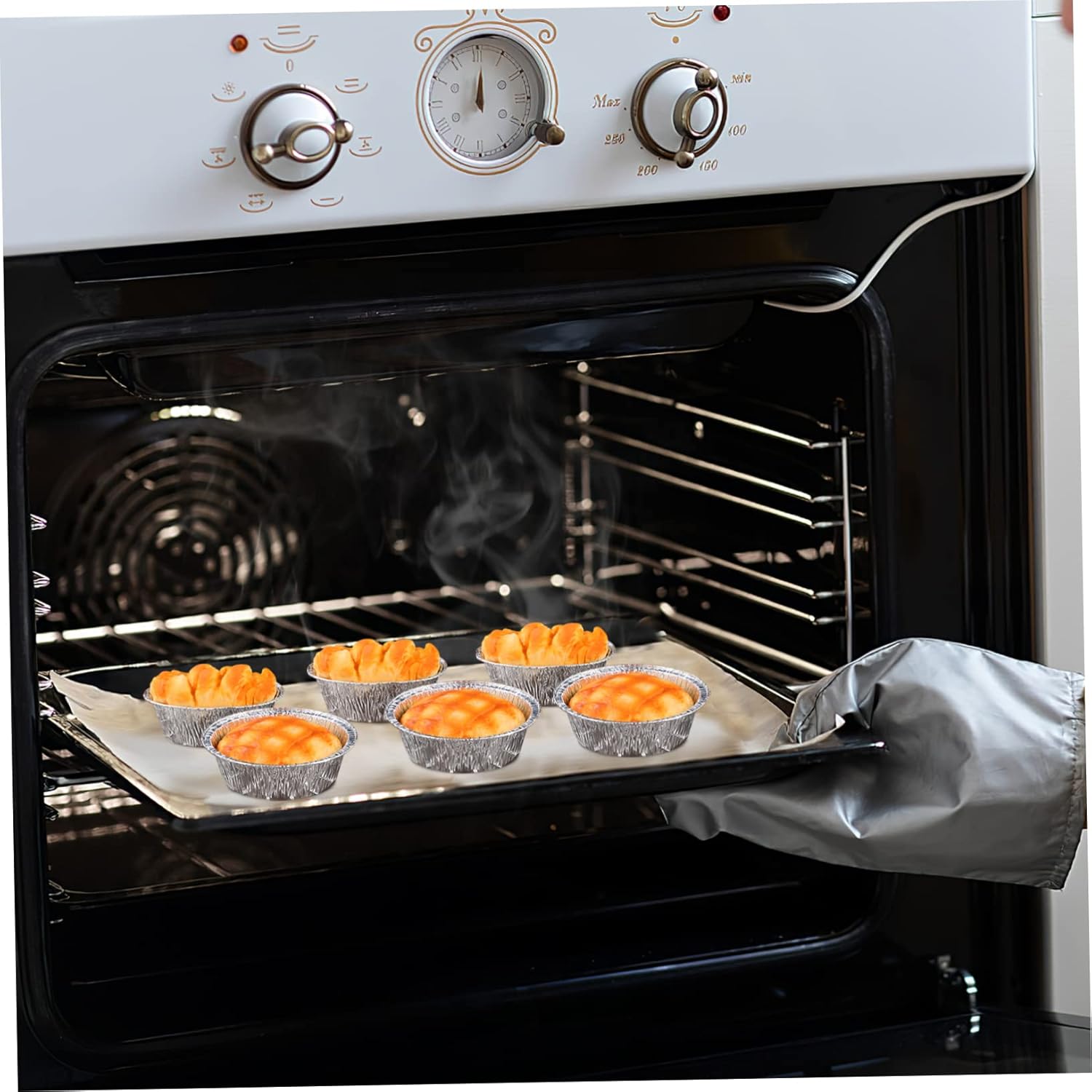 40pcs Round Aluminum Pans for Baking, Roasting, and Serving - Disposable Storage Trays for Cakes, Pies, and BBQ - Ideal for Home, Cafes, and Bakeries