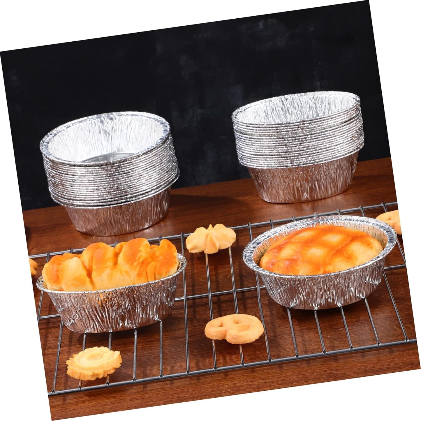 40pcs Round Aluminum Pans for Baking, Roasting, and Serving - Disposable Storage Trays for Cakes, Pies, and BBQ - Ideal for Home, Cafes, and Bakeries