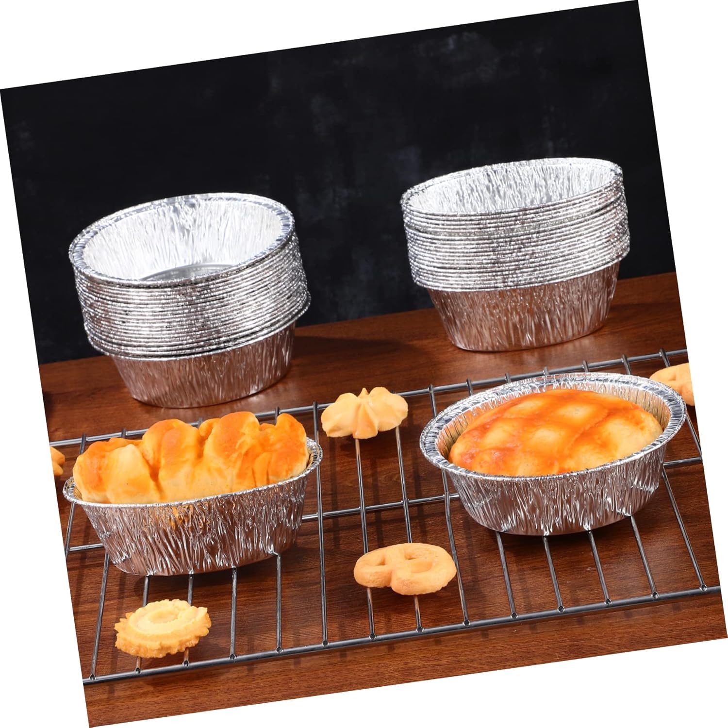 40pcs Round Aluminum Pans for Baking, Roasting, and Serving - Disposable Storage Trays for Cakes, Pies, and BBQ - Ideal for Home, Cafes, and Bakeries