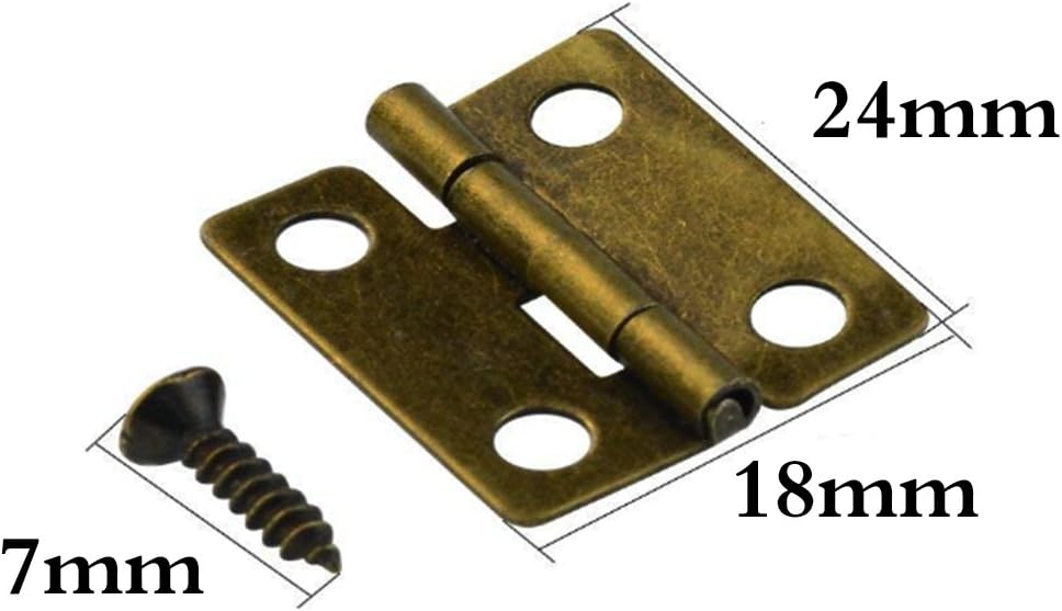 40pcs Small Box Hinges & Latches Set with 240 Replacement Screws - Antique Bronze Tone