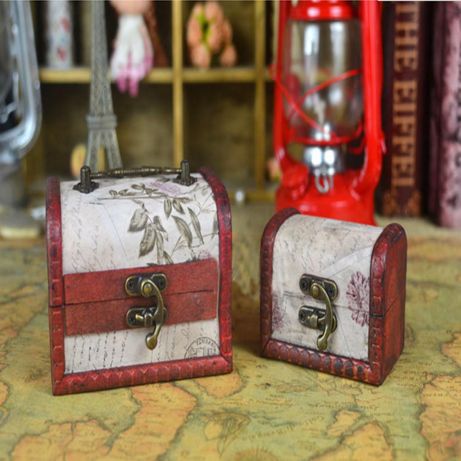 40pcs Small Box Hinges & Latches Set with 240 Replacement Screws - Antique Bronze Tone