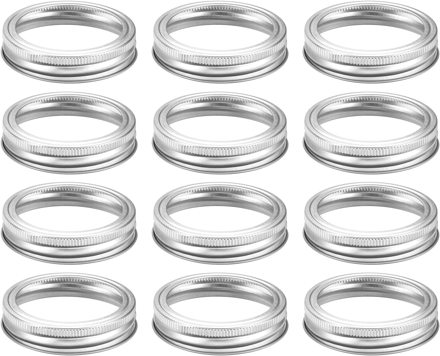 42pcs Wide Mouth Canning Jar Rings, 86mm Tinplate Sealed Leak Proof Silver Mason Jar Lids