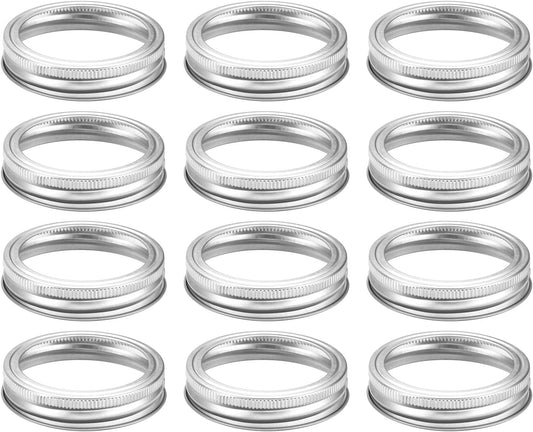 42pcs Wide Mouth Canning Jar Rings, 86mm Tinplate Sealed Leak Proof Silver Mason Jar Lids