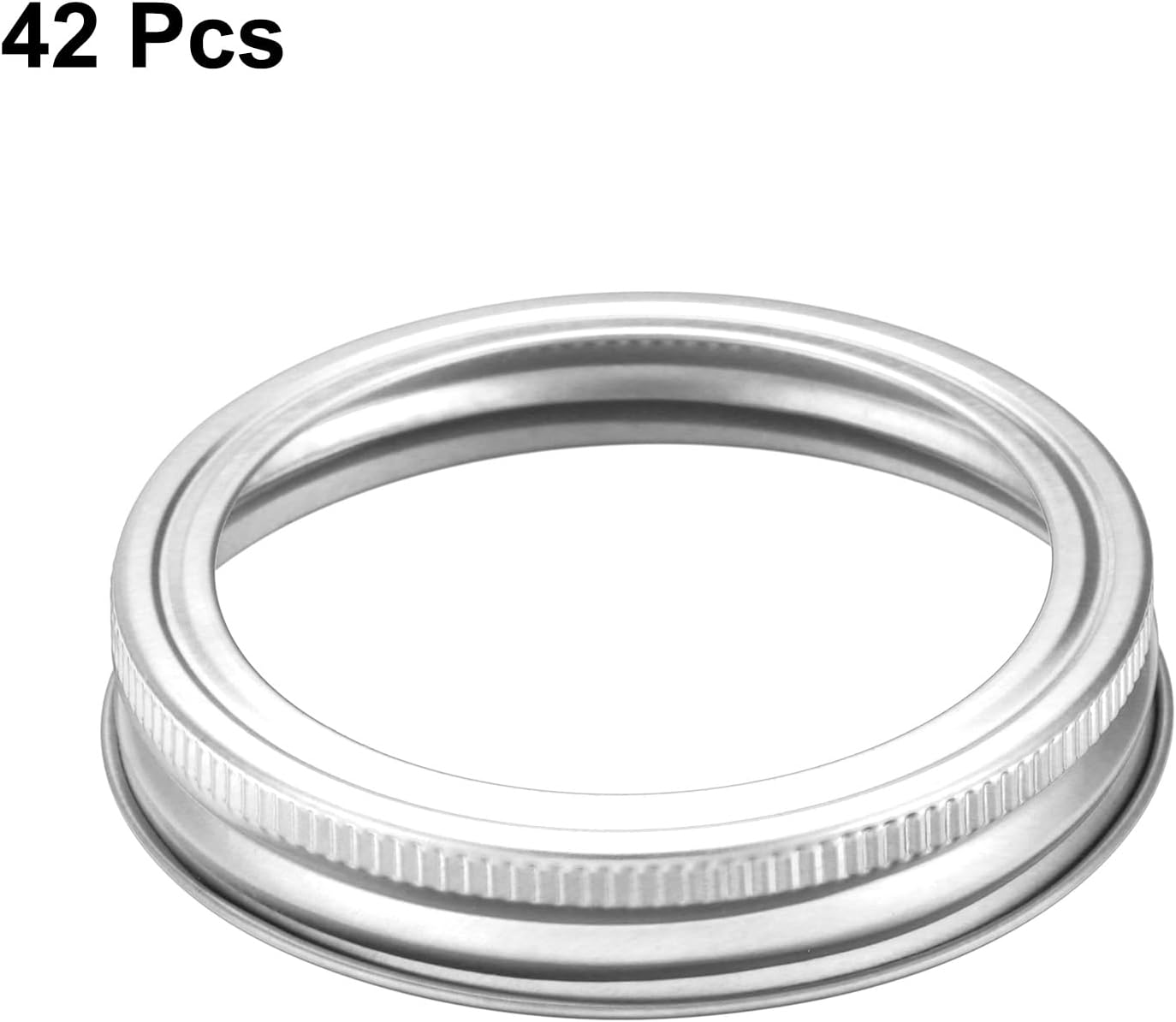 42pcs Wide Mouth Canning Jar Rings, 86mm Tinplate Sealed Leak Proof Silver Mason Jar Lids