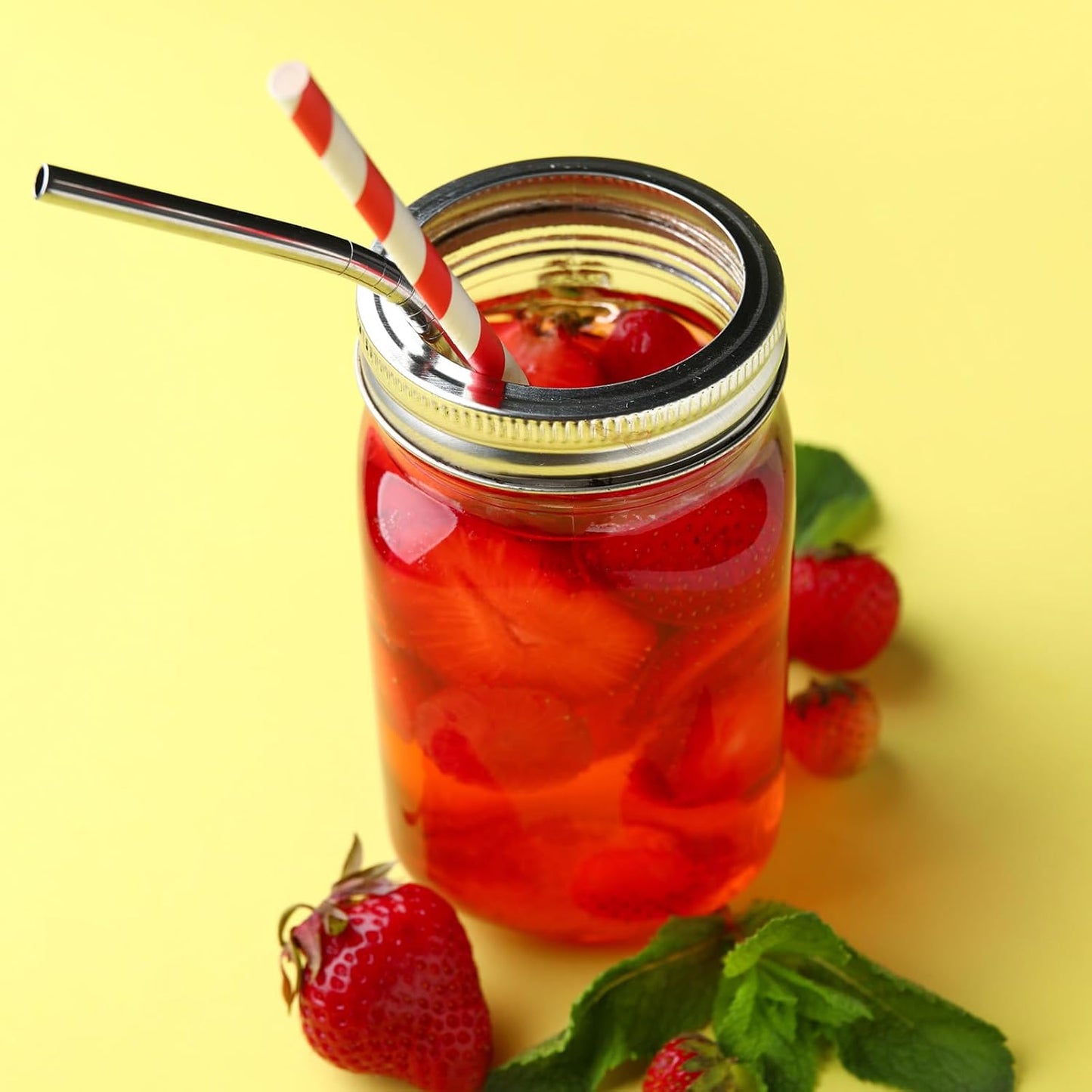 42pcs Wide Mouth Canning Jar Rings, 86mm Tinplate Sealed Leak Proof Silver Mason Jar Lids