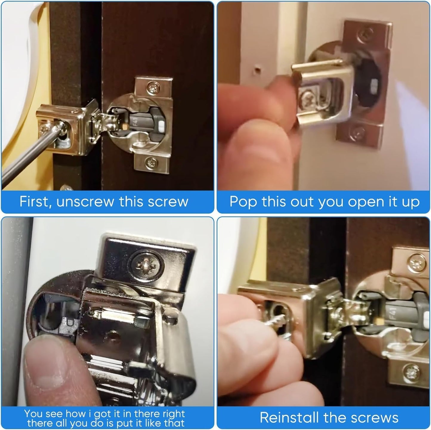 45pcs TEIORD Door Hinge Shims for Blum 38C315B3, 86 Degree Angle Restriction Clips for American Kitchen Cabinets