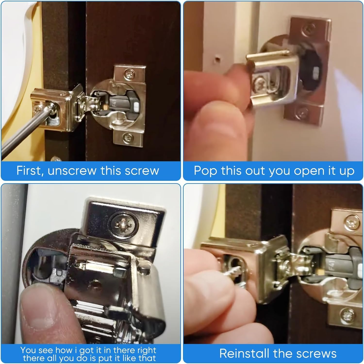 45pcs TEIORD Door Hinge Shims for Blum 38C315B3, 86 Degree Angle Restriction Clips for American Kitchen Cabinets