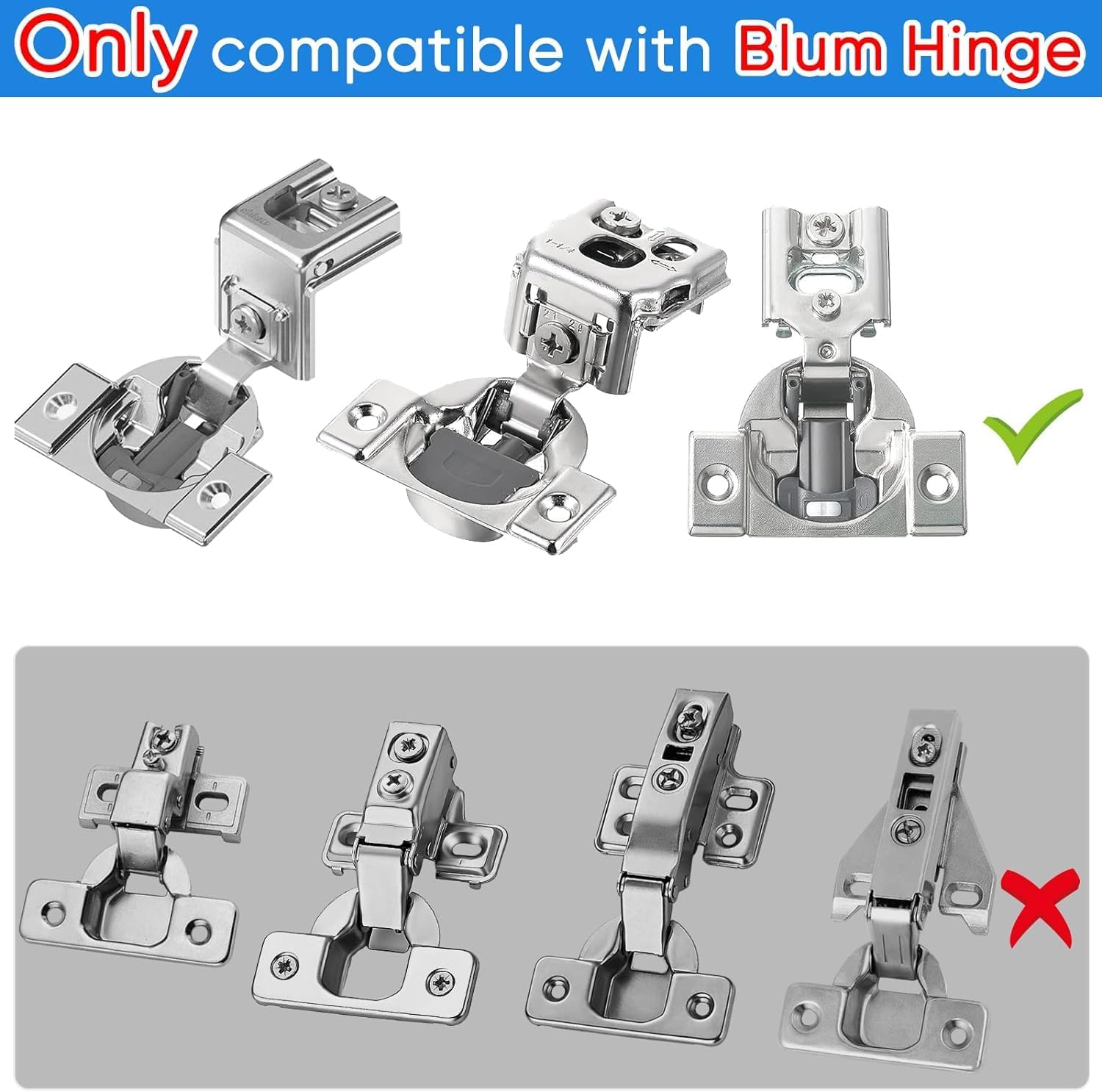 45pcs TEIORD Door Hinge Shims for Blum 38C315B3, 86 Degree Angle Restriction Clips for American Kitchen Cabinets