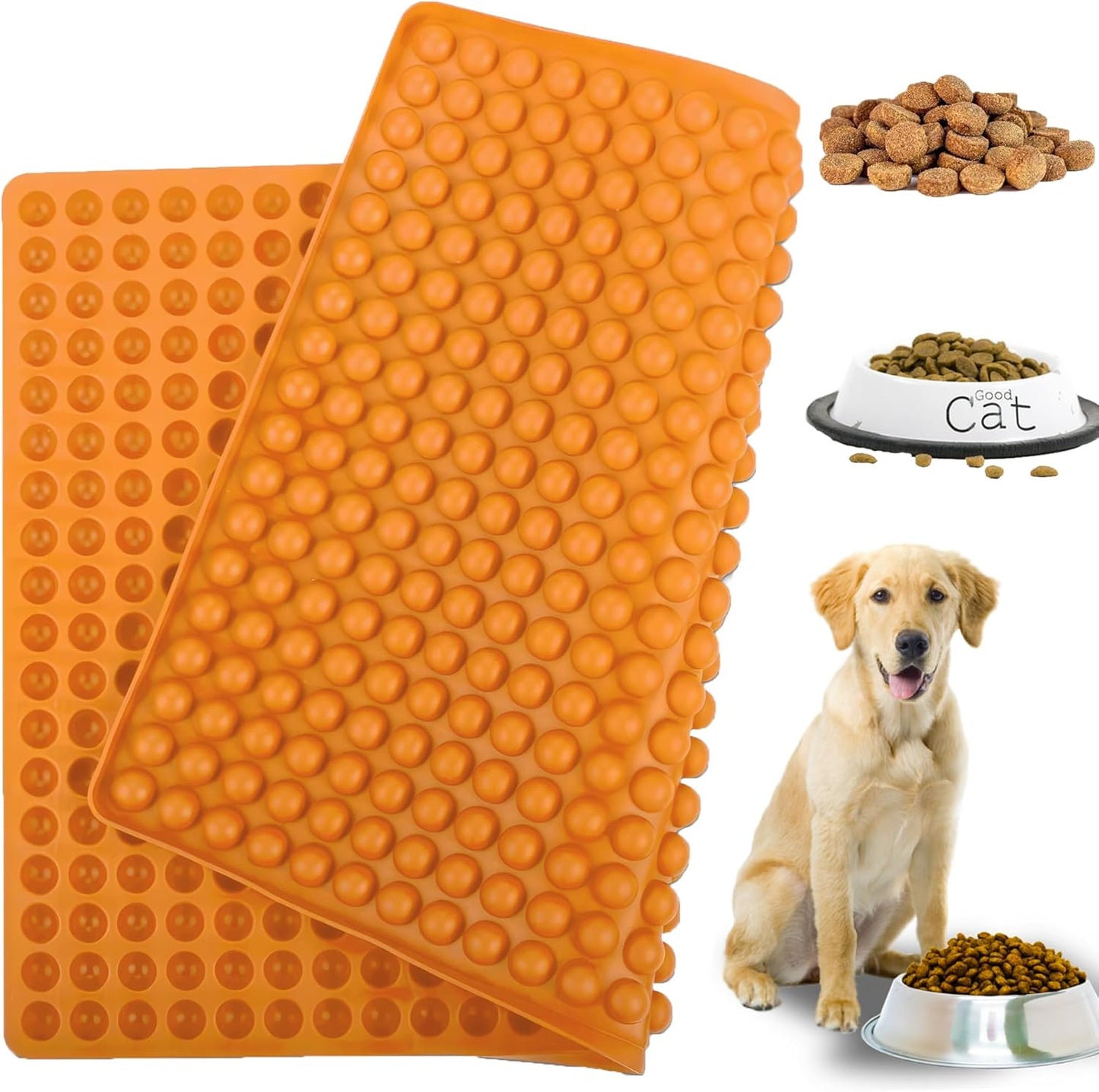 468-Cavity Dog Treat Silicone Mold - Large 15.7"x11" Orange Semi Sphere Mini Silicone Mold for Dog Treats