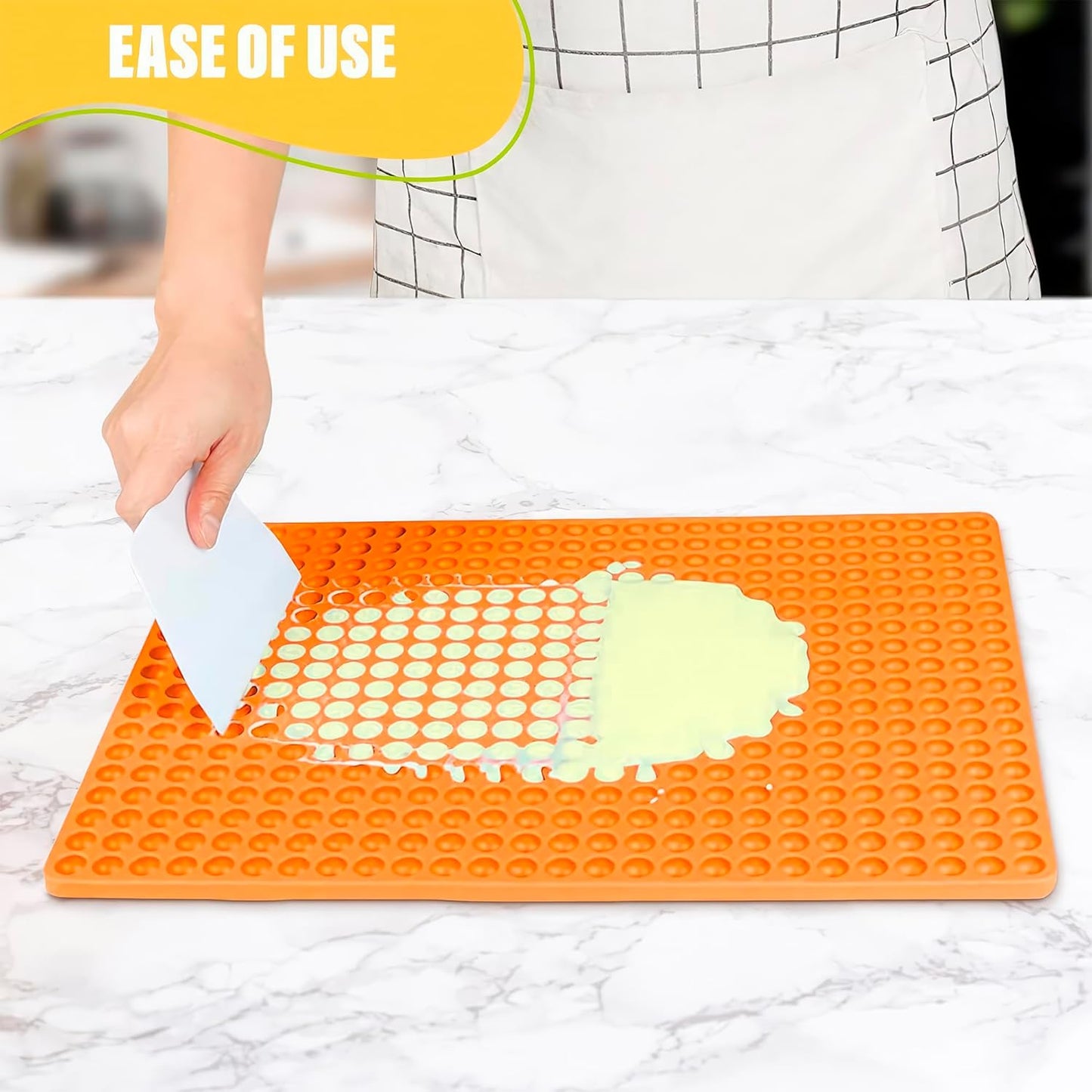 468-Cavity Dog Treat Silicone Mold - Large 15.7"x11" Orange Semi Sphere Mini Silicone Mold for Dog Treats