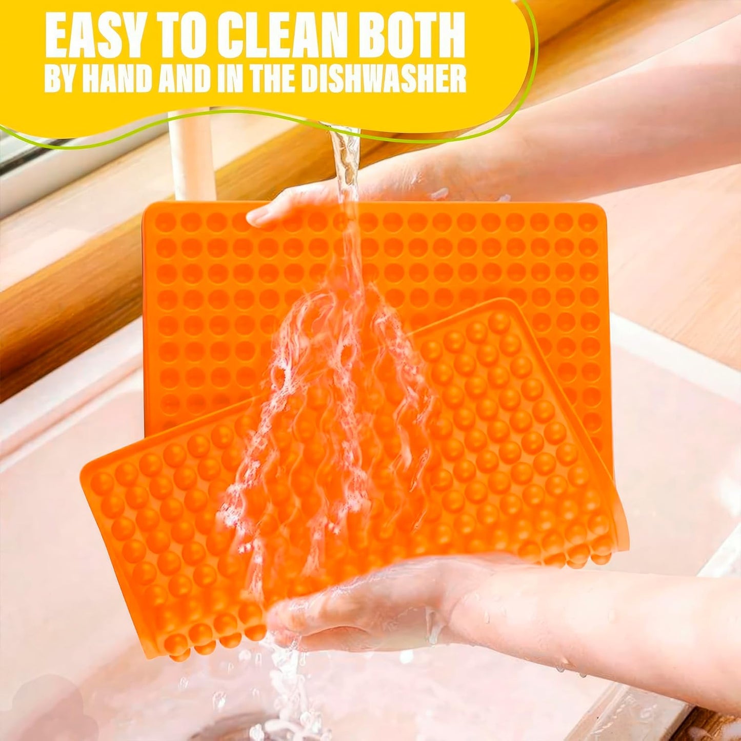 468-Cavity Dog Treat Silicone Mold - Large 15.7"x11" Orange Semi Sphere Mini Silicone Mold for Dog Treats