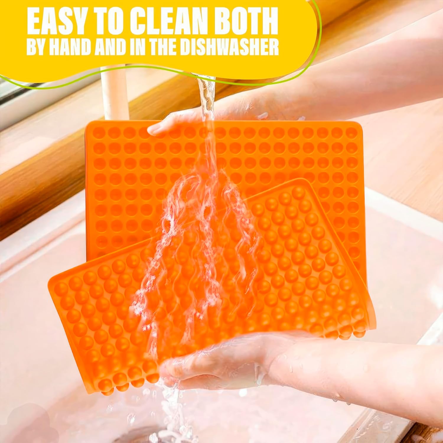 468-Cavity Dog Treat Silicone Mold - Large 15.7"x11" Orange Semi Sphere Mini Silicone Mold for Dog Treats