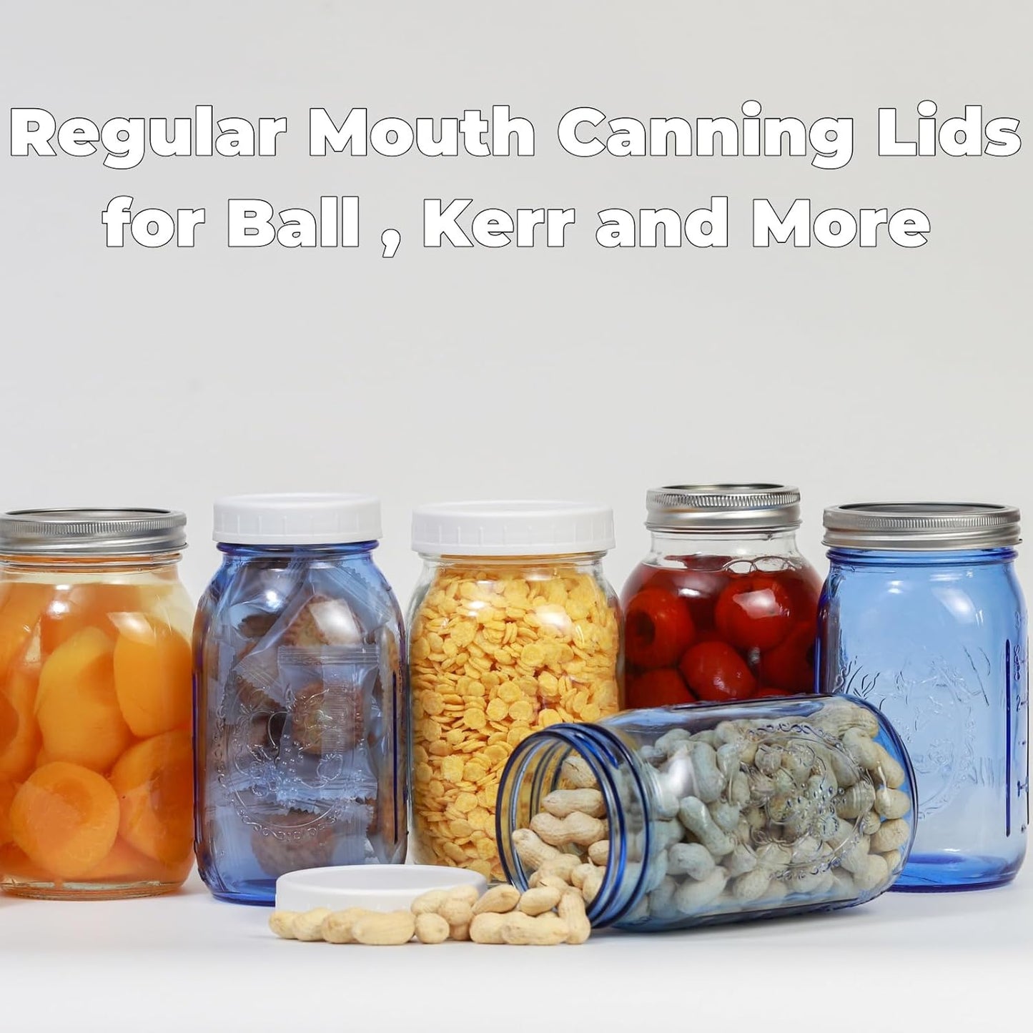 46Pcs Regular Mouth Canning Lids with Rings - 36 Lids & 10 Rings - Fits Ball, Kerr, Premium Food Grade Material