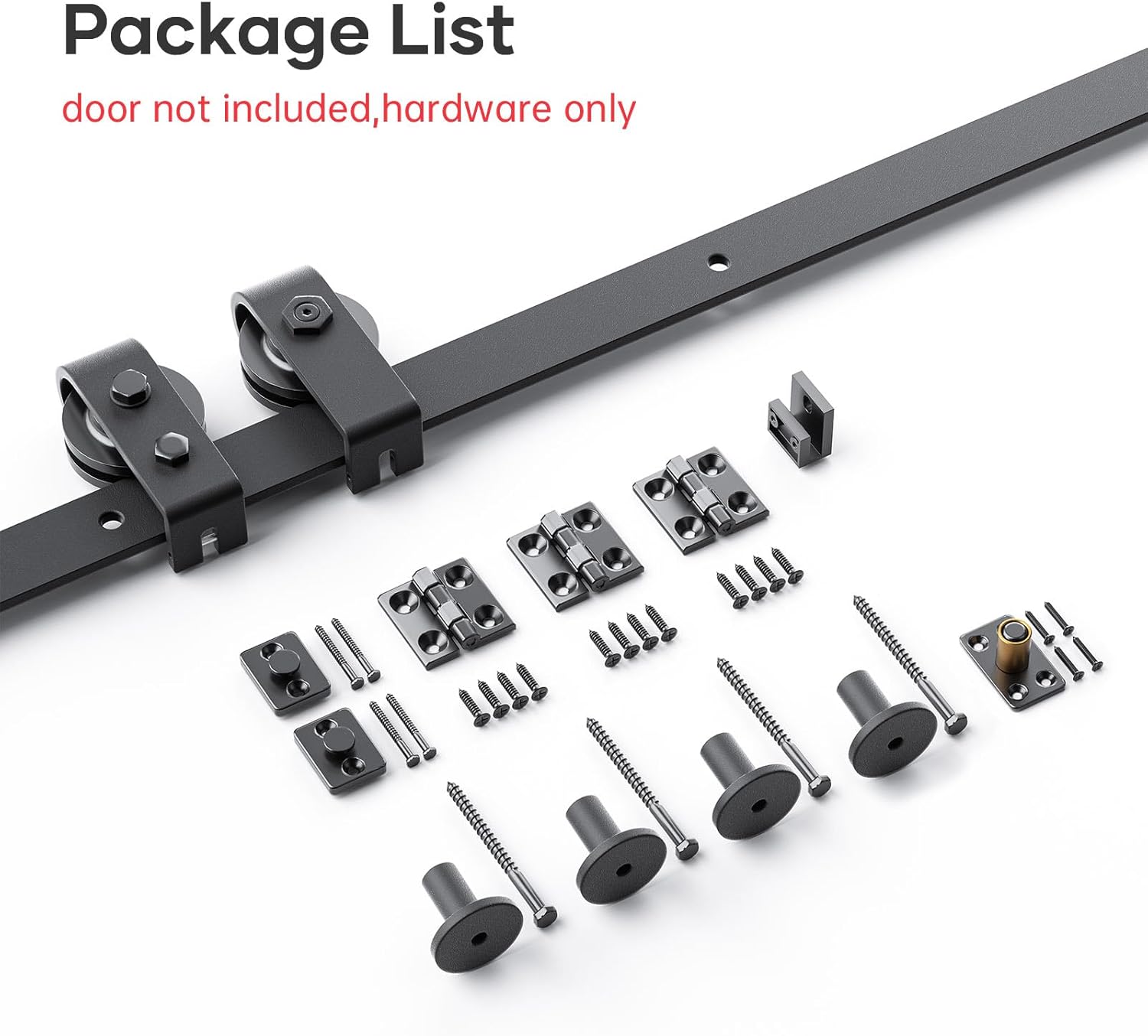 48" Bi-folding Sliding Barn Door Hardware Kit, Top Mount Roller, Heavy Duty, Smooth & Quiet, Easy Install, Black - Fits Double 24" Wide Doors - 52" Track Length - WildKart