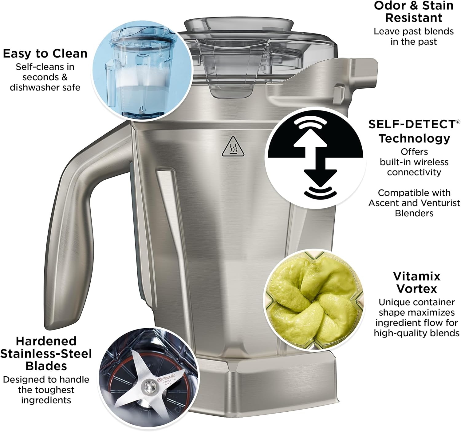 48 oz Vitamix Stainless Steel Container - Durable Blender Jar