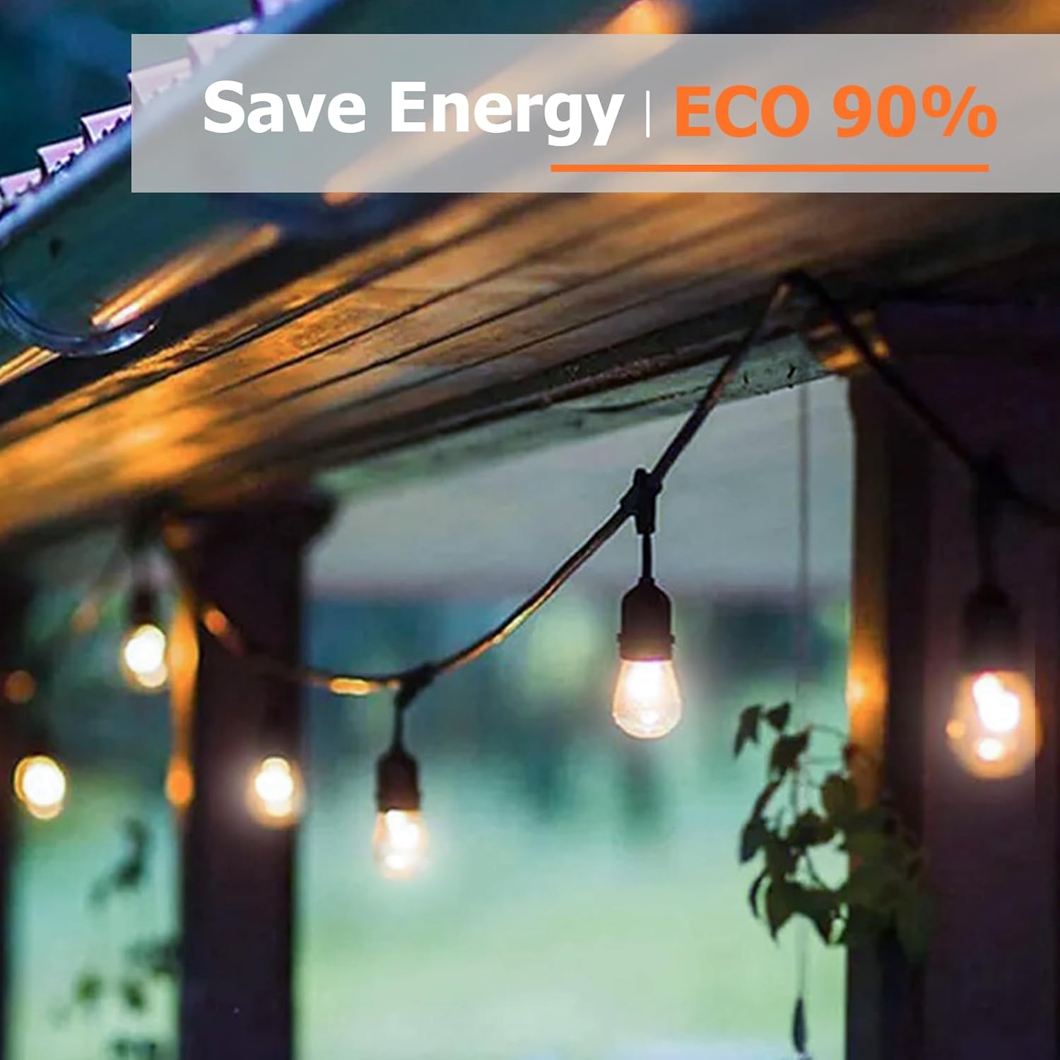 48-Pack Visther LED Outdoor String Light Bulbs - Waterproof S14 Replacement Bulb - E26 Base - 1W 120V - 2700K Warm White - Energy Efficient Lighting Solution for Outdoor Spaces
