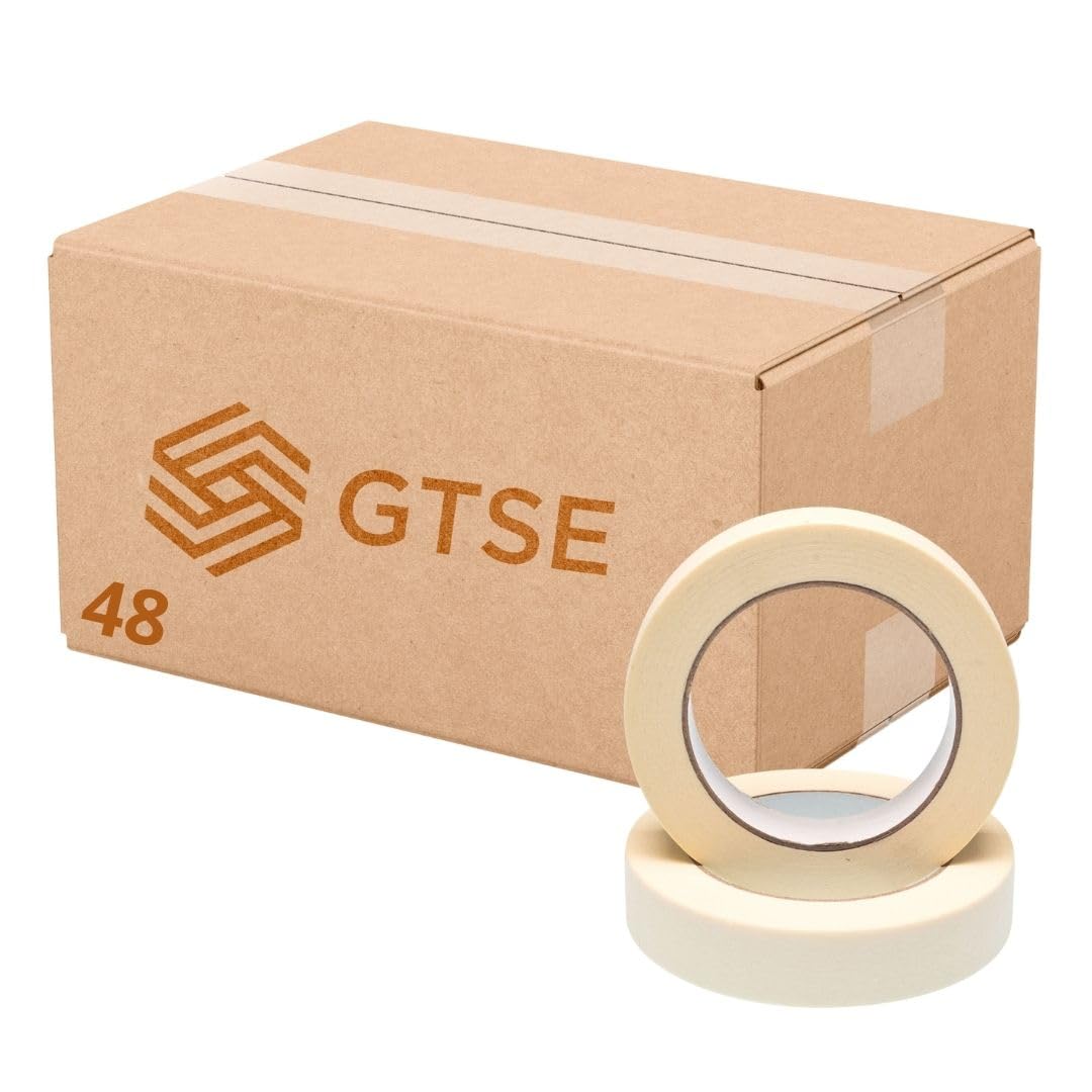48 Rolls GTSE 1" x 55 Yards Multi-Surface Masking Tape Bulk Contractors Pack