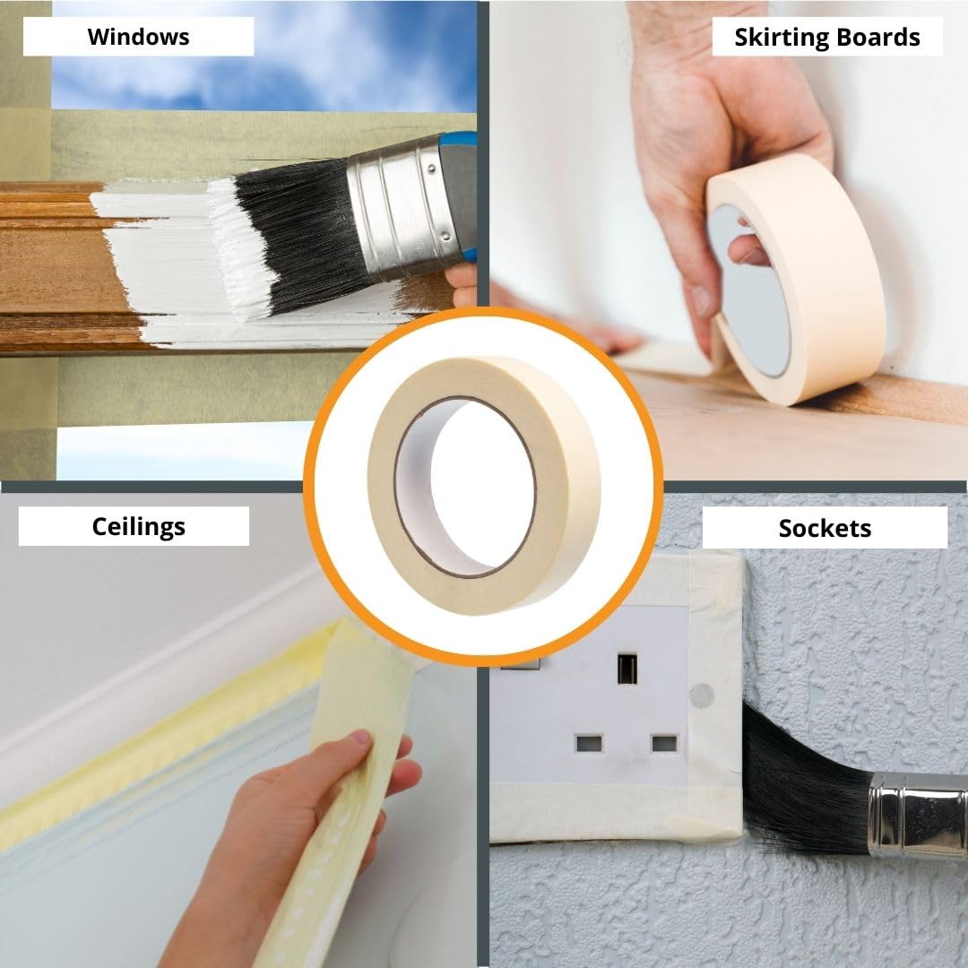 48 Rolls GTSE 1" x 55 Yards Multi-Surface Masking Tape Bulk Contractors Pack