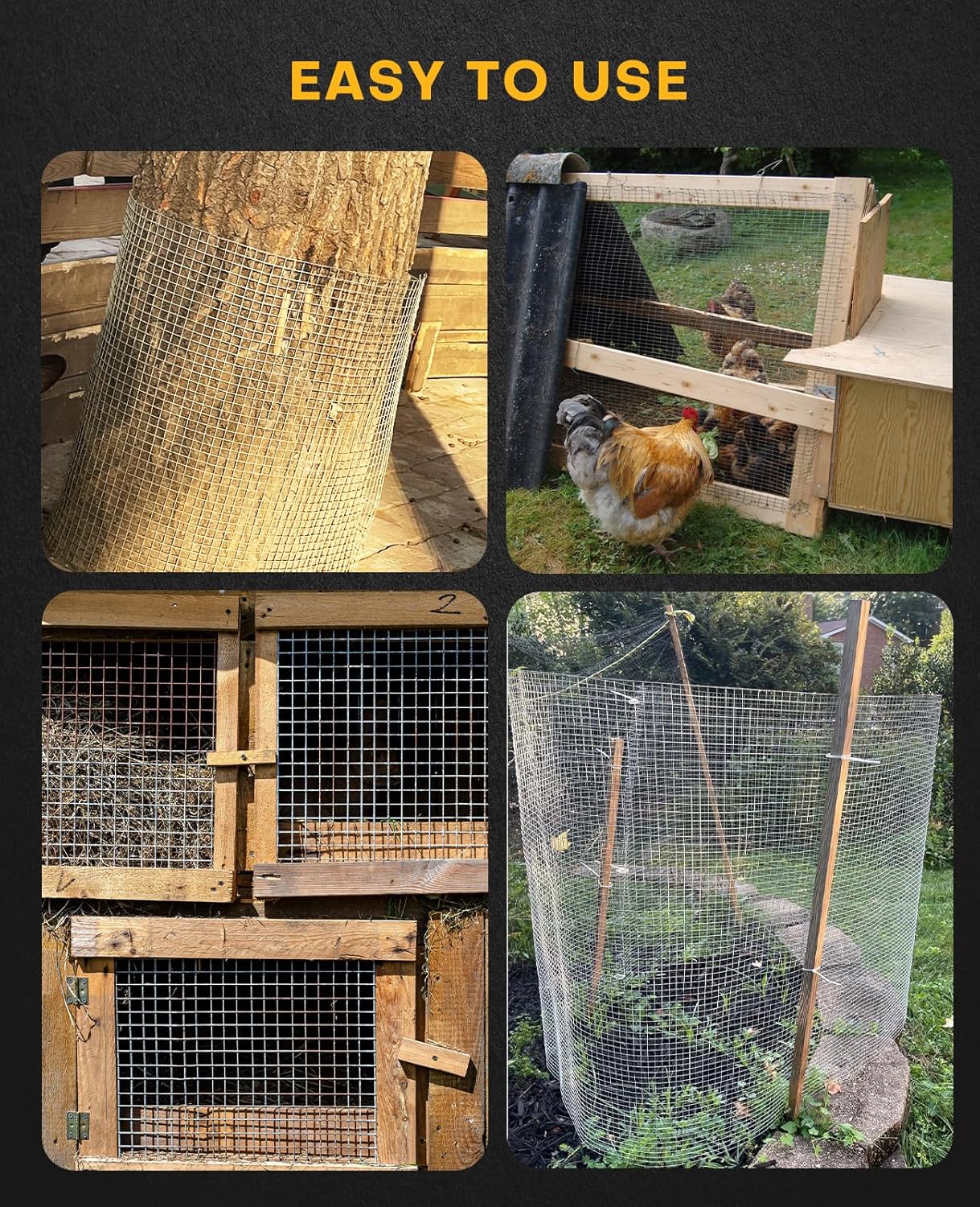 48in x 100ft 1/4 inch 23Ga Hardware Cloth Hot Dipped Galvanized Wire Fence Roll for Chicken Coops and Gardens