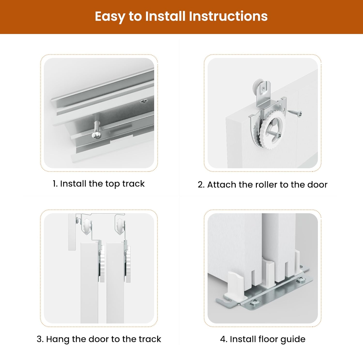 48x80 Smartstandard Double Frosted Glass Sliding Closet Door with Hardware Kit - Pre-Drilled Panel - White MDF PVC Surface