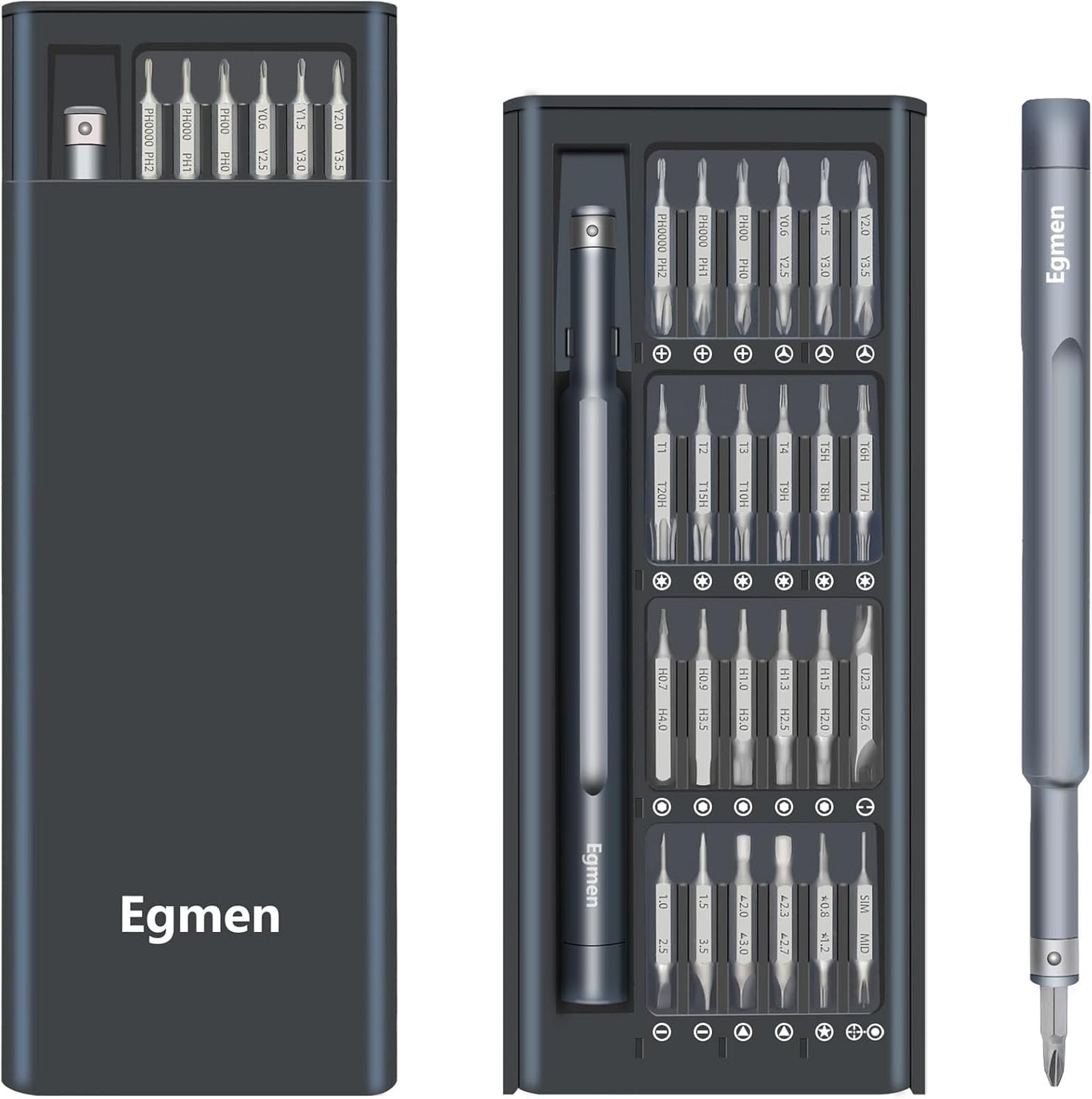 49-Piece Precision Screwdriver Set with Magnetic Case - Small Mini Screwdriver Repair Tool Kit for Doorbell, Glasses, Watch, Computer, Laptop, PS5, Macbook, PS4 - Egmen