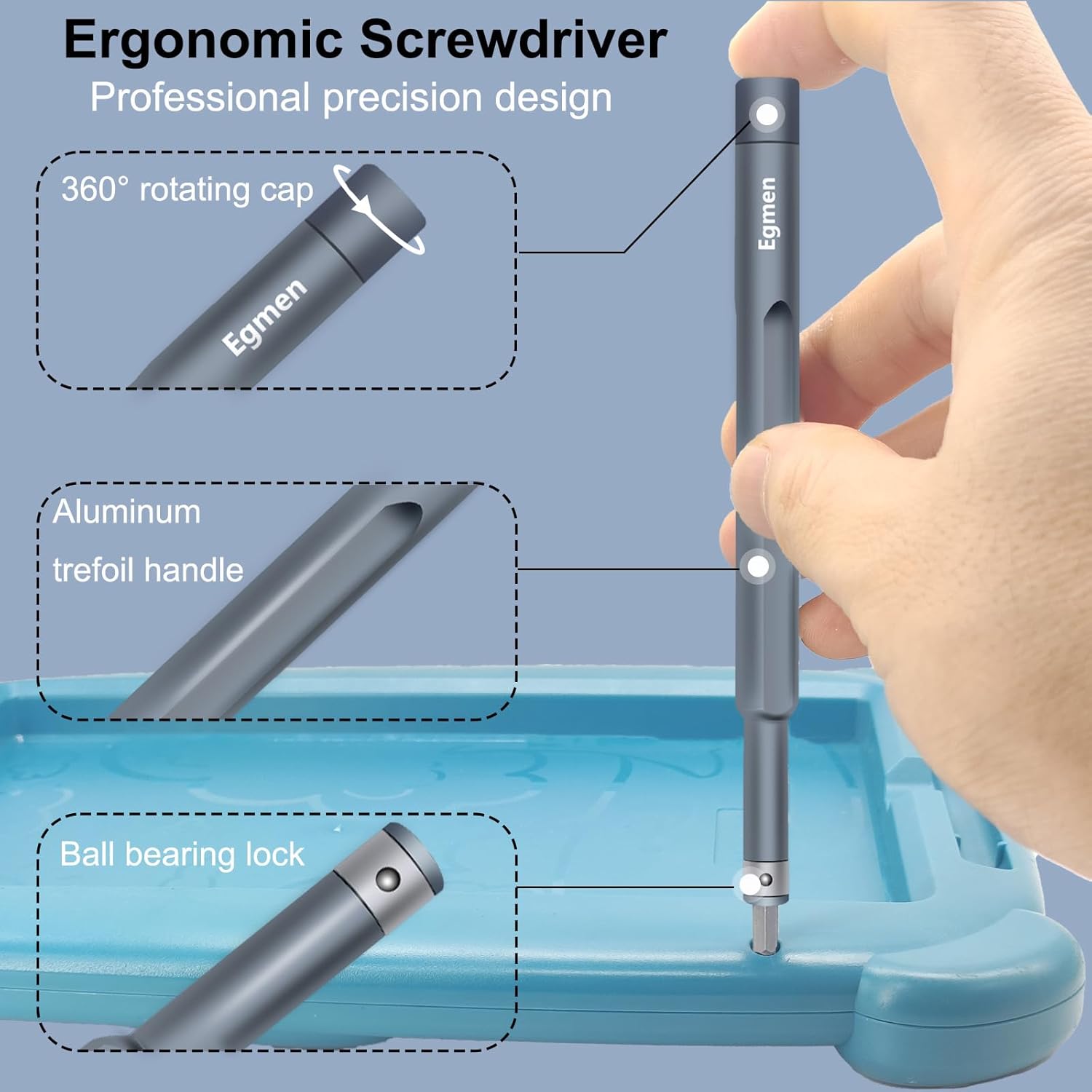 49-Piece Precision Screwdriver Set with Magnetic Case - Small Mini Screwdriver Repair Tool Kit for Doorbell, Glasses, Watch, Computer, Laptop, PS5, Macbook, PS4 - Egmen
